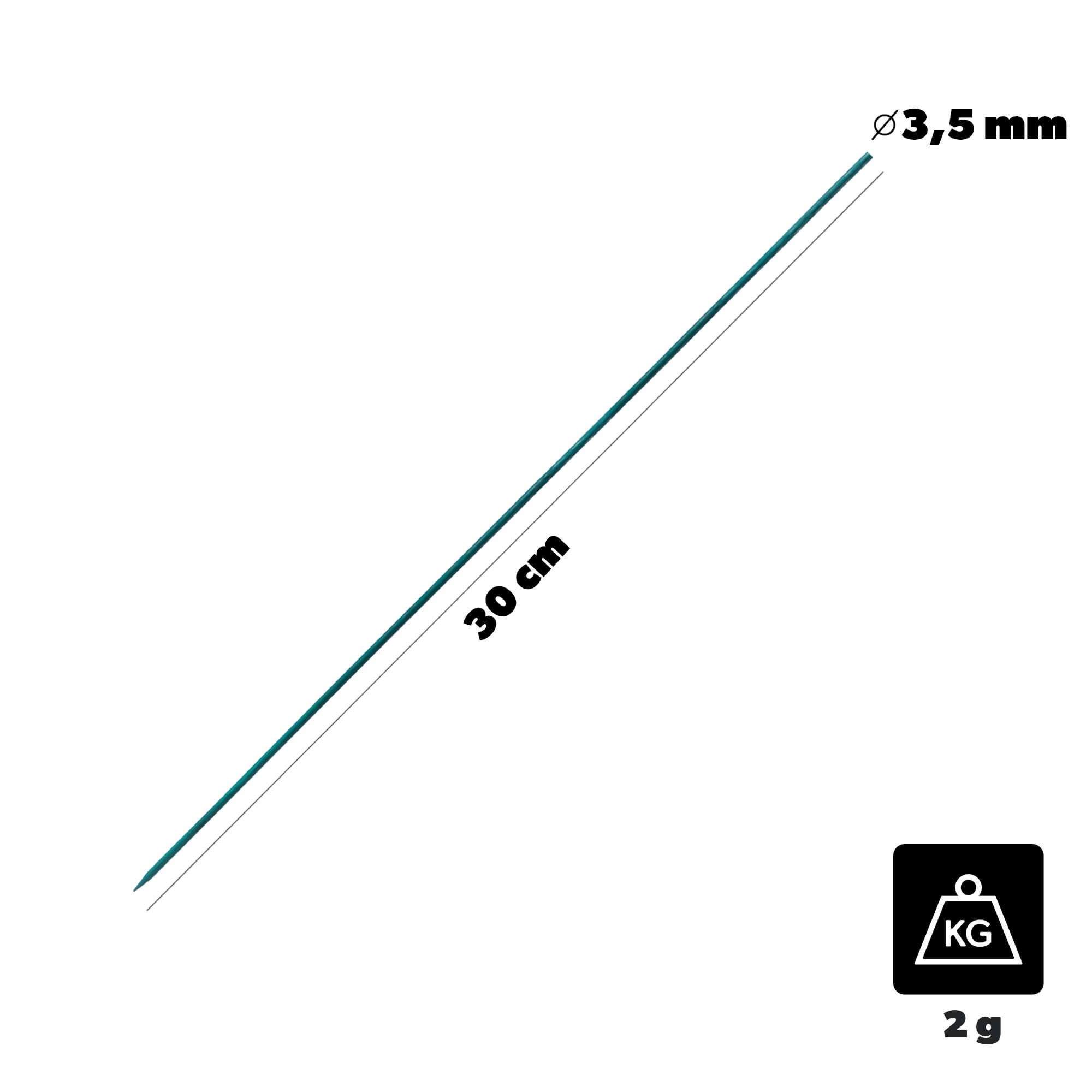 Bambusowe tyczki do roślin Panon 30 cm x 3.5 mm zielone 200 szt.