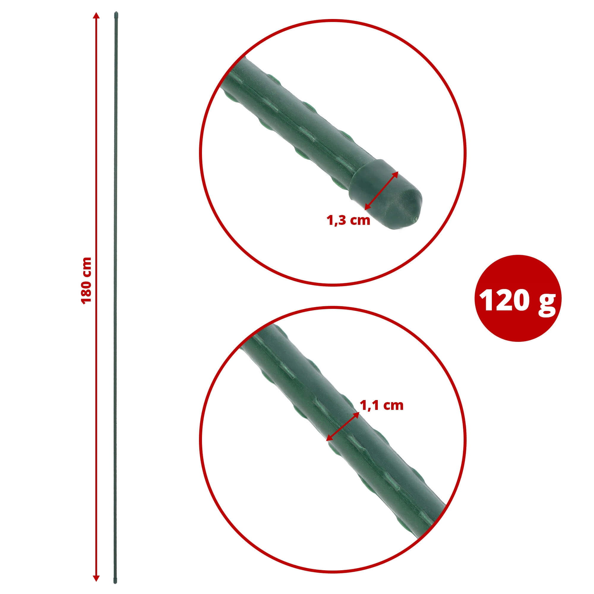 Podpora do roślin 150 + 180 cm 20 szt.