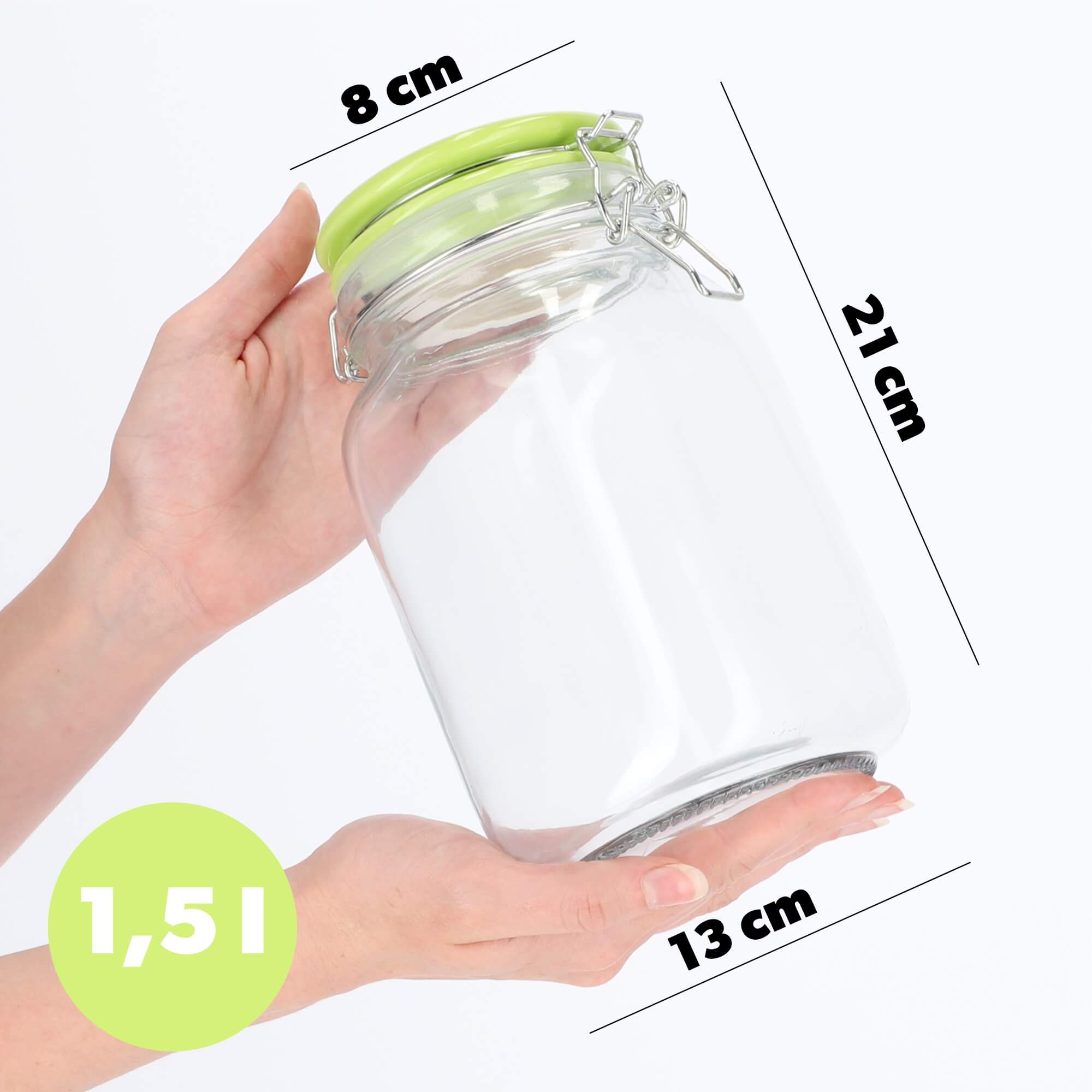 Słoik hermetyczny z ceramiczną pokrywą 1.5L zielony