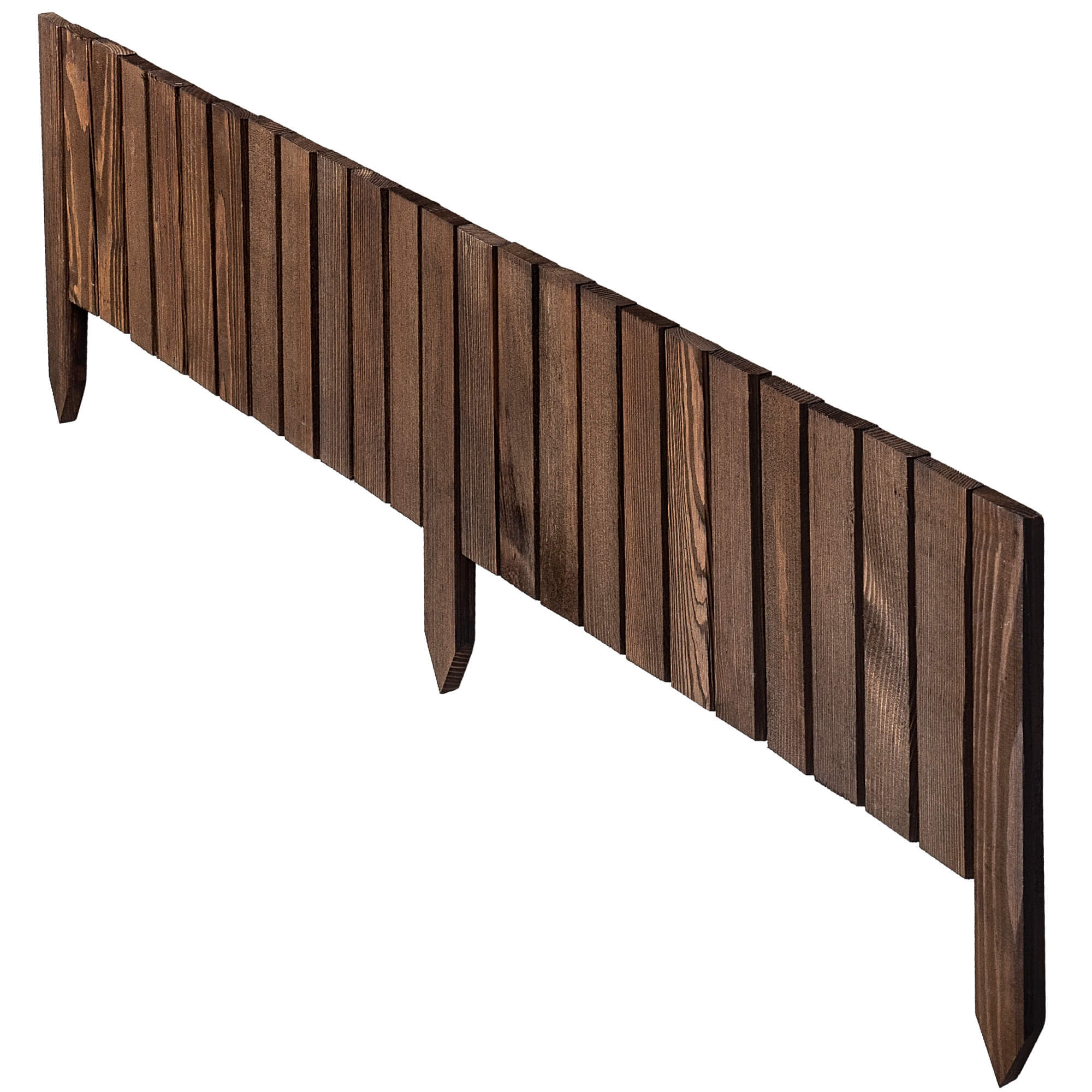 Płotek drewniany rollborder Ansjo obrzeże 115 x 20 cm brązowy