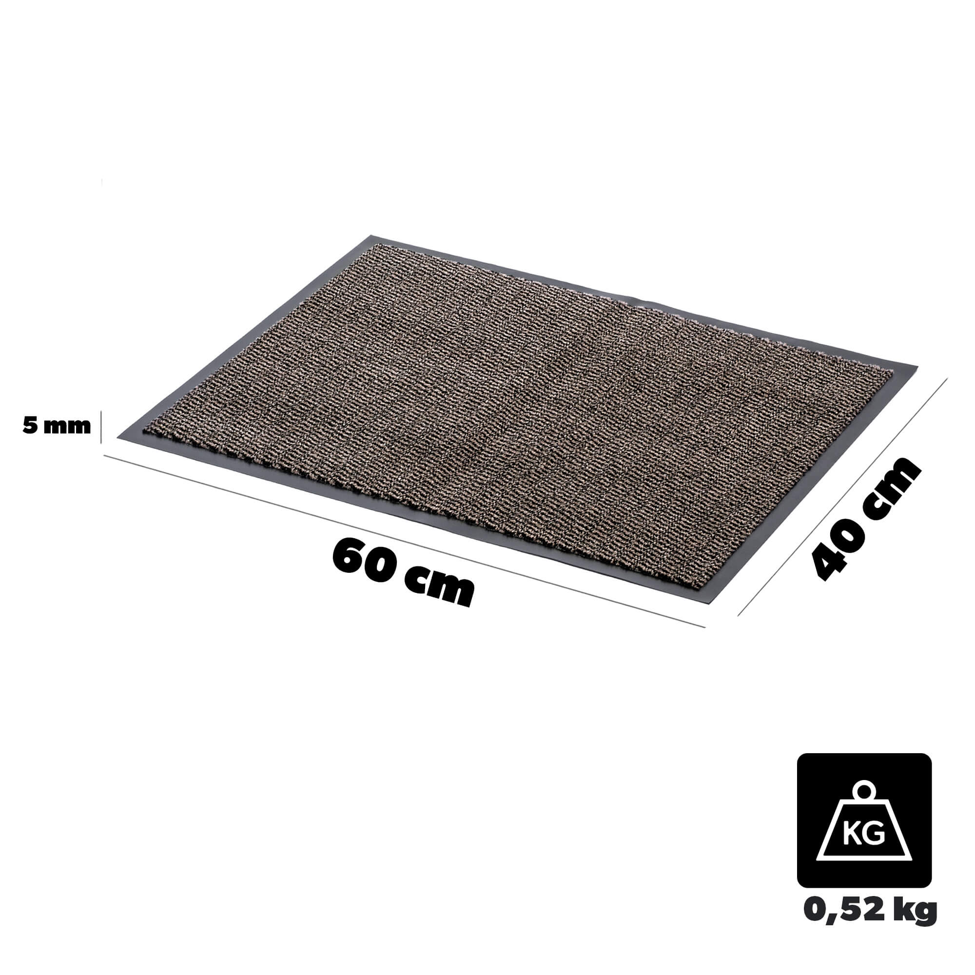 Wycieraczka pod drzwi Carnate 40x60cm, brąz