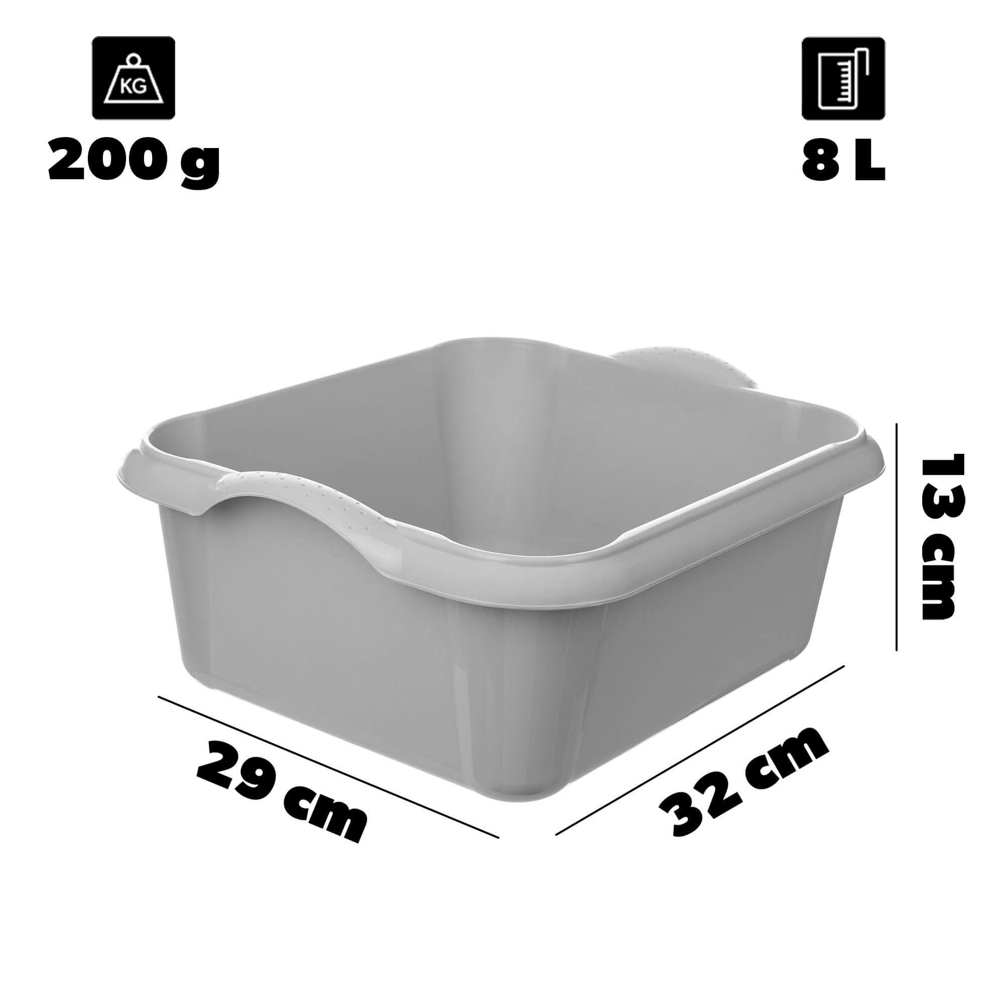 Miska prostokątna Ognes 8L szara