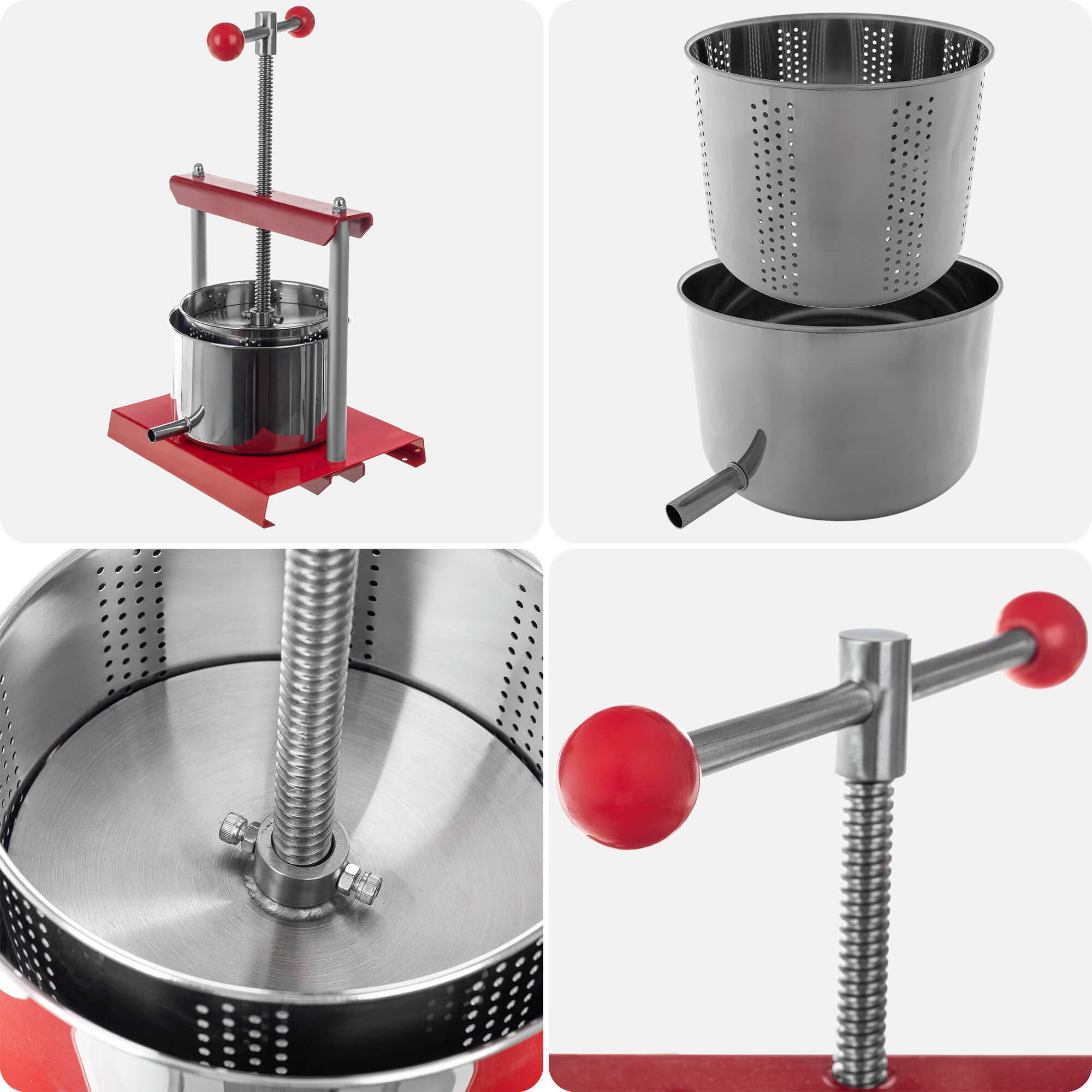 Wyciskarka do owoców Silba, stalowa, 6L