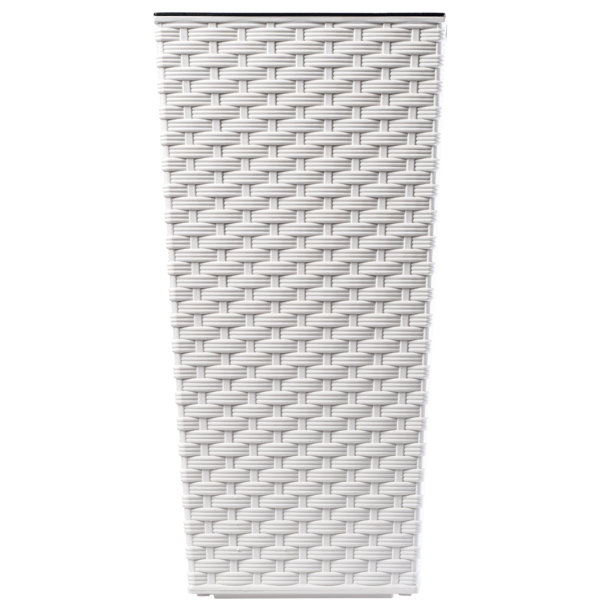 Donica z wkładem rattan Pesaro 25 cm, kremowa