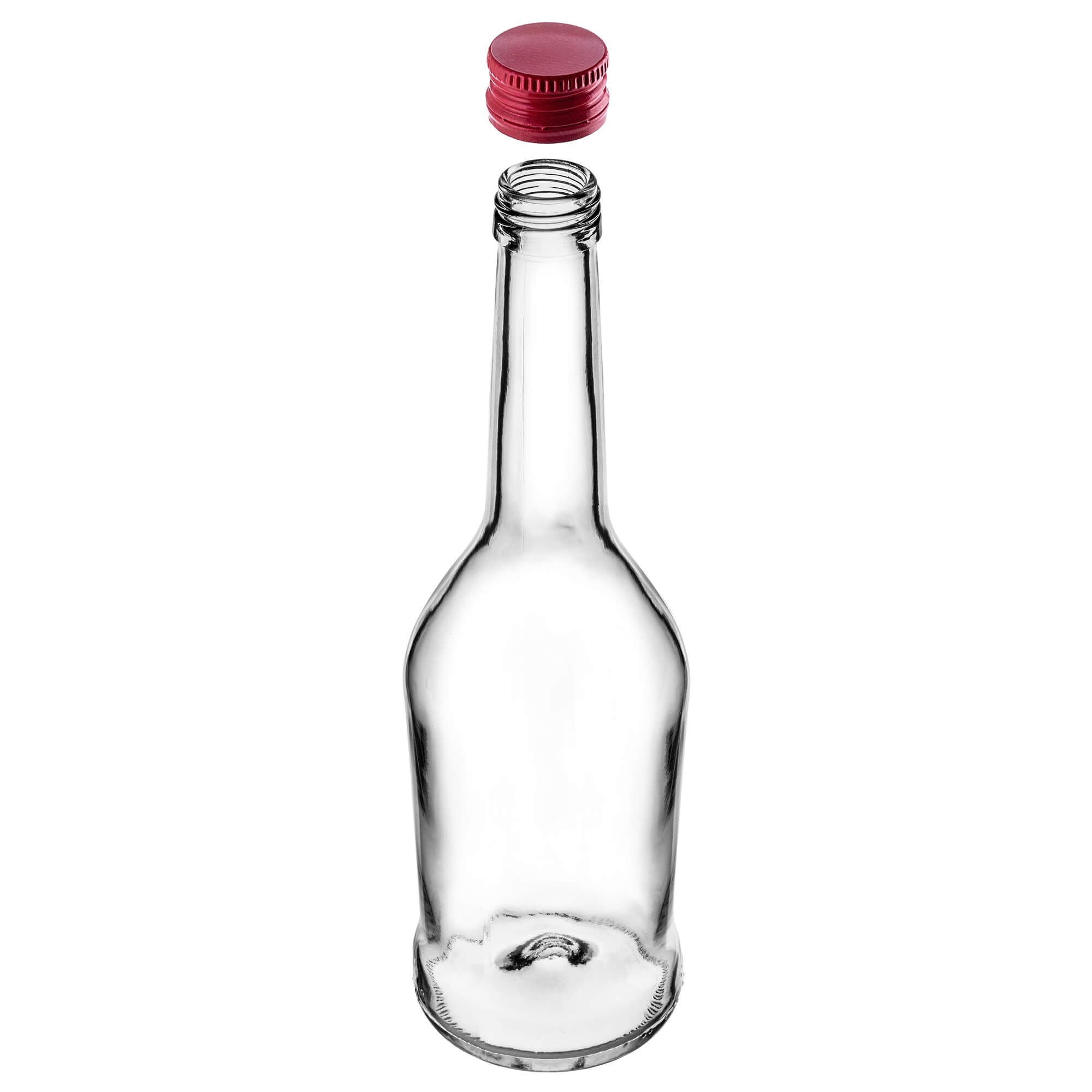 Szklana butelka na nalewkę Loiret 500ml z czerwoną zakrętką 5 szt.