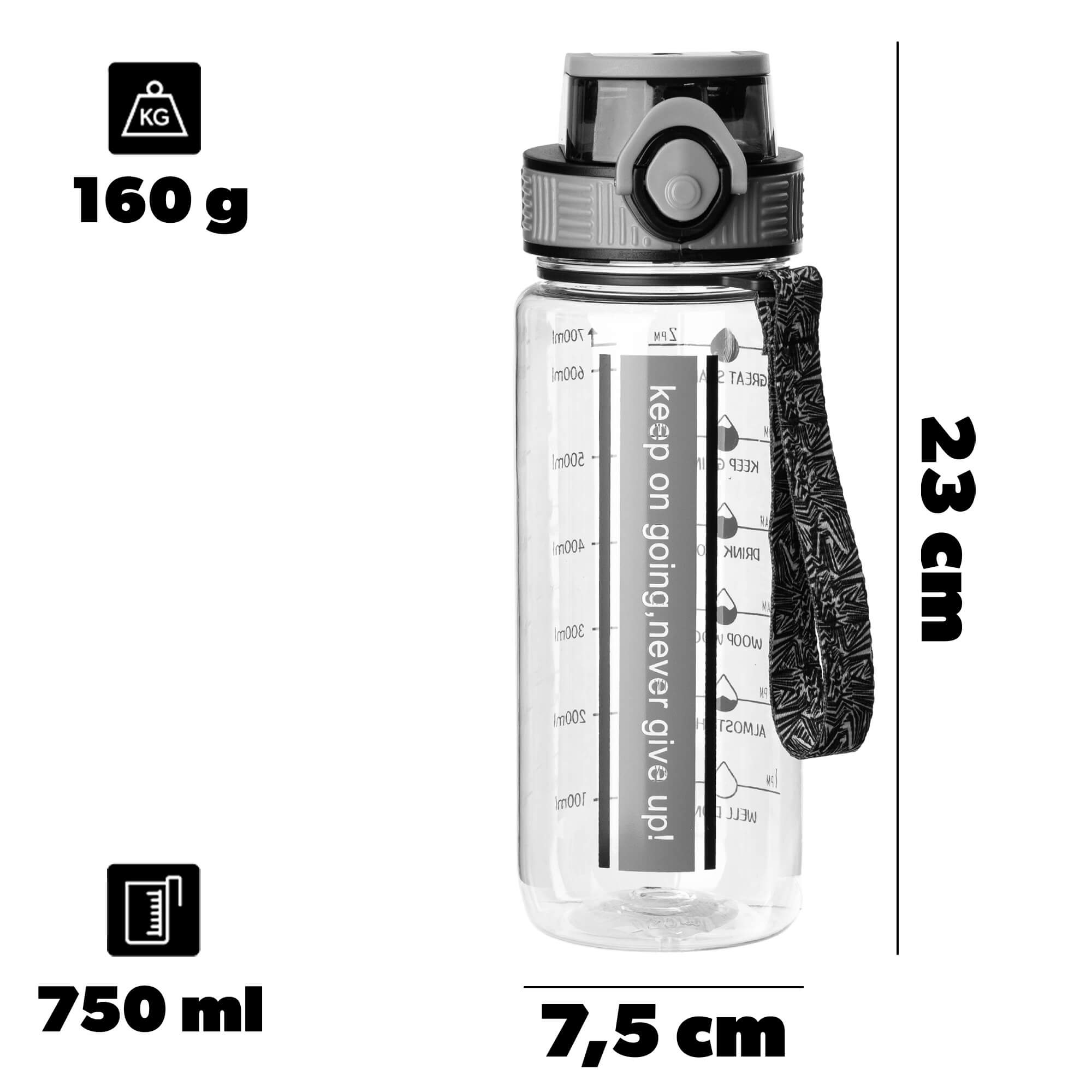 Butelka tritanowa na wodę Alpo 750ml bidon szary