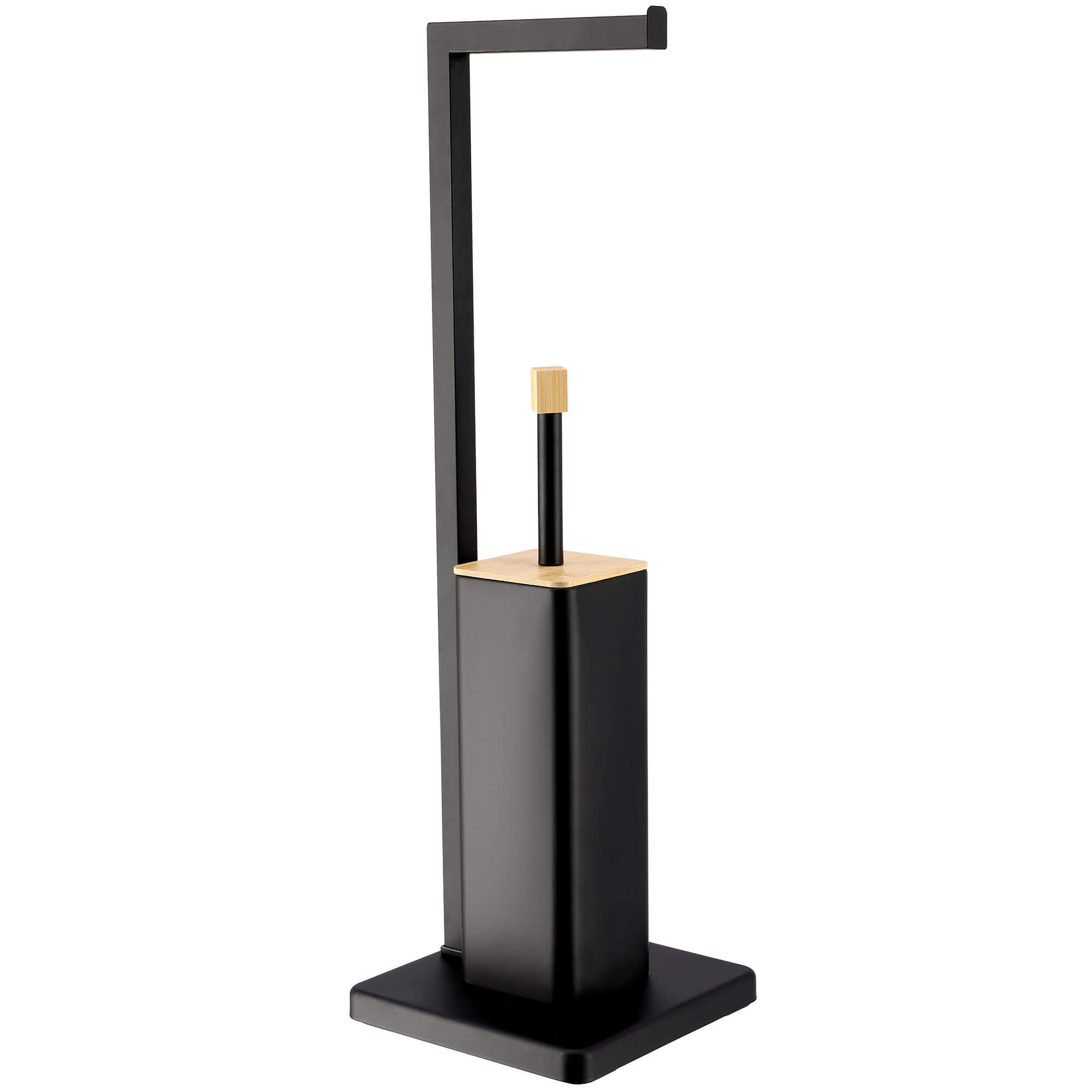 Zestaw łazienkowy Tapio stojak na papier toaletowy + szczotka do WC, czarny