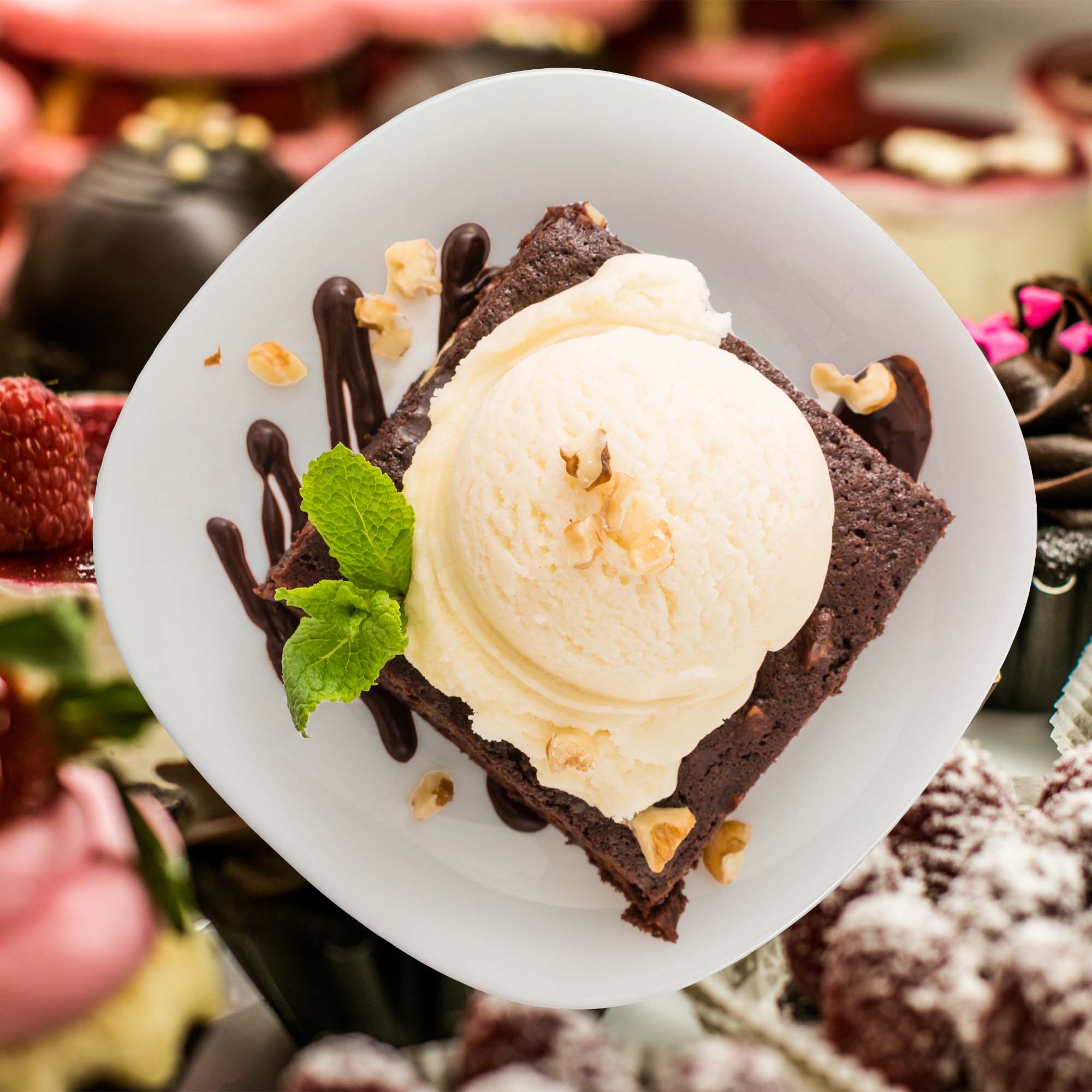 Talerz deserowy biały 21 cm, 3 szt.