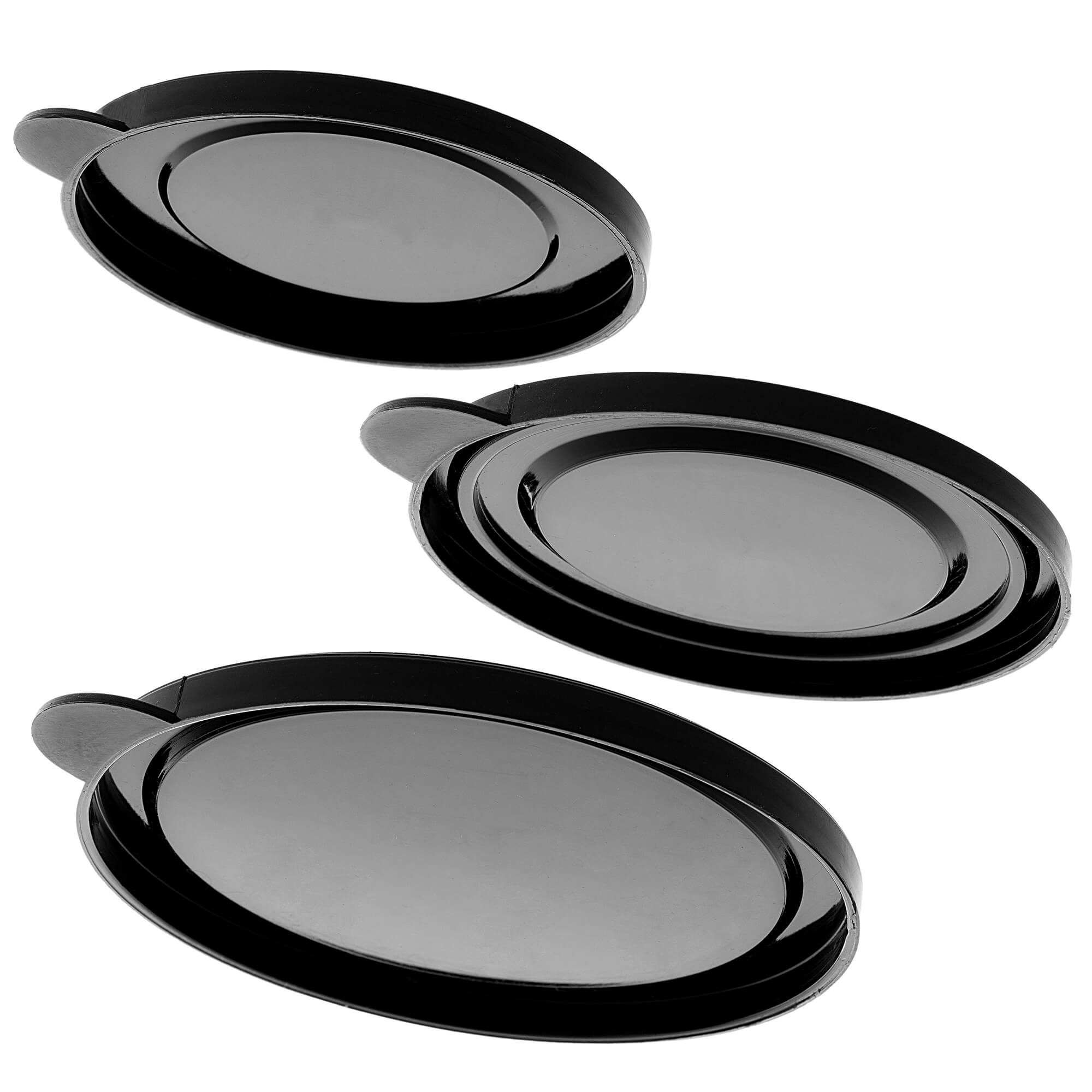 Zestaw pokrywek na puszki Oizon 100mm 84mm 73mm czarny 12 szt.