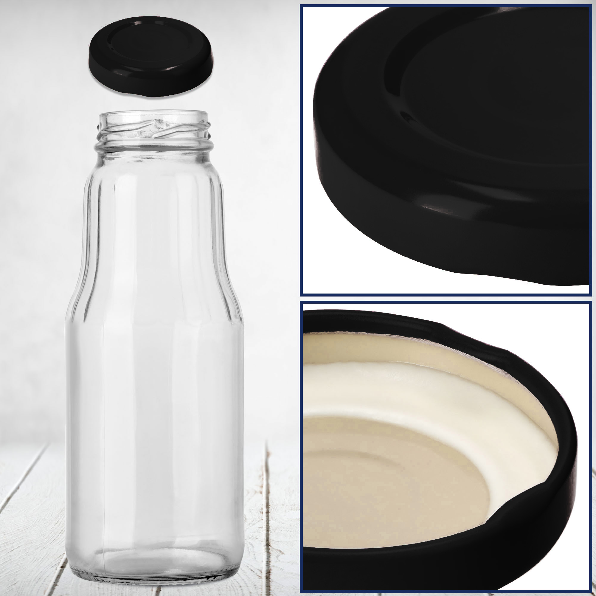 Metalowe wieczka do słoików i butelek 200szt fi 38mm czarne