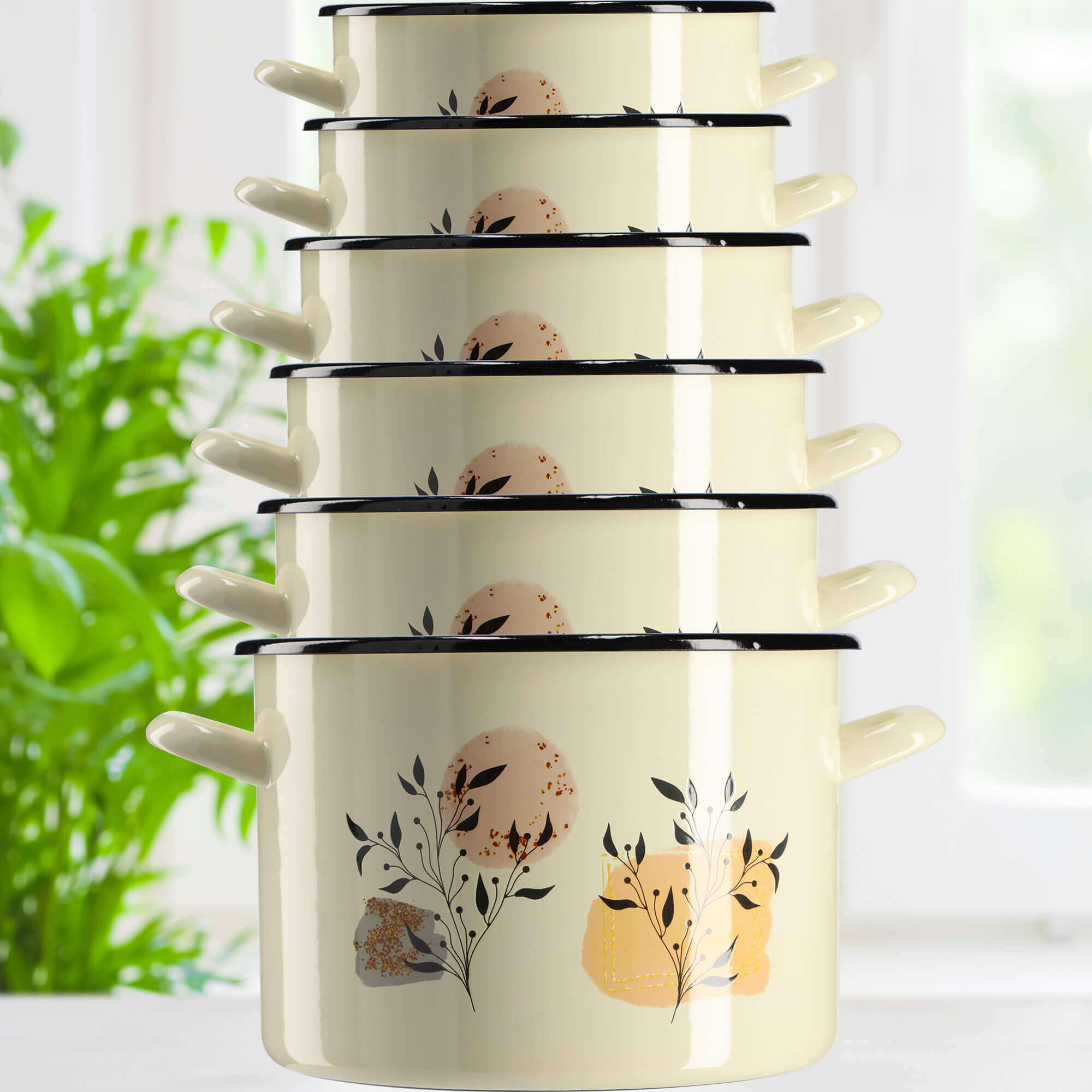 Garnek Emaliowany Luca 3.4L, liście