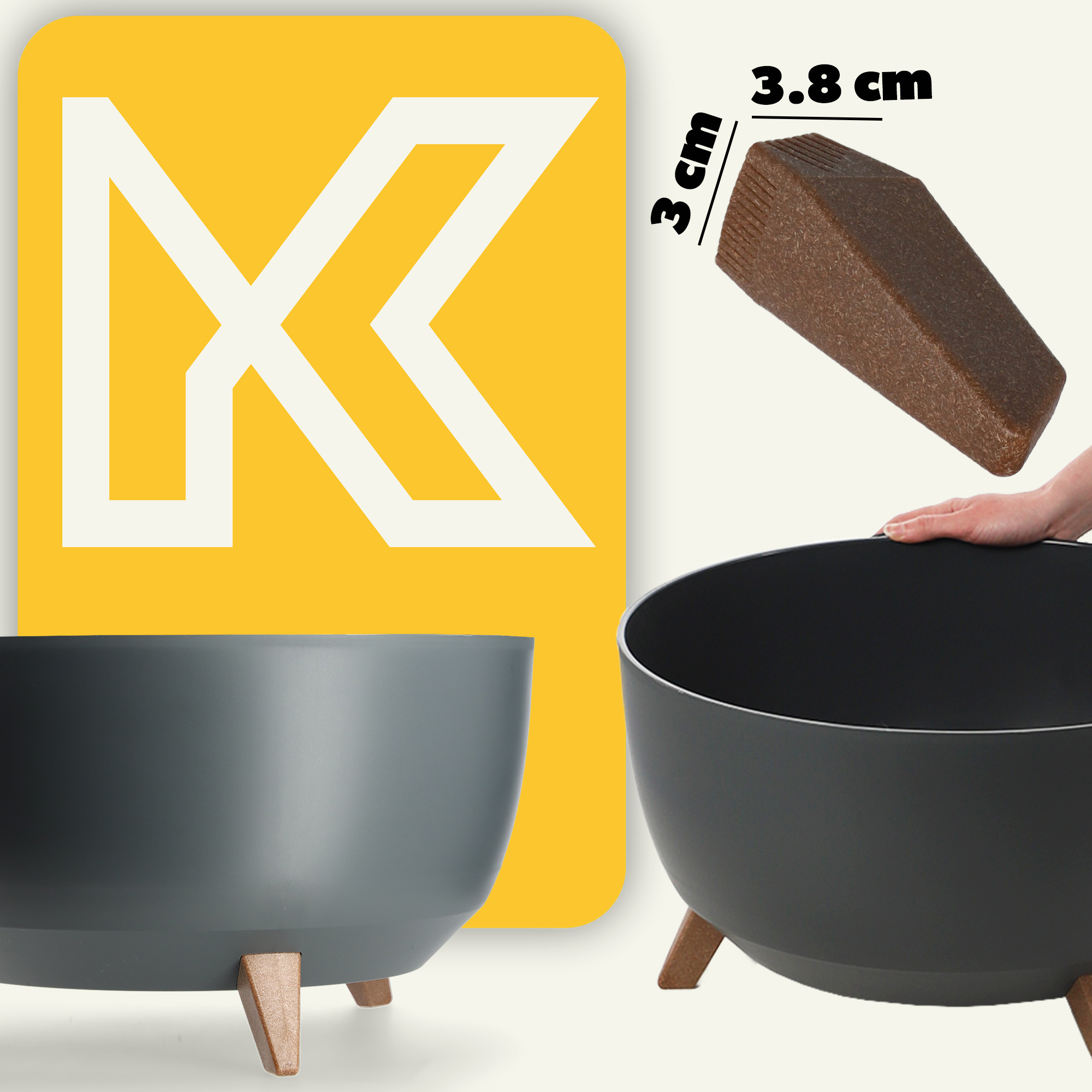 Misa na kwiaty z nóżkami Luri 47 cm, antracyt