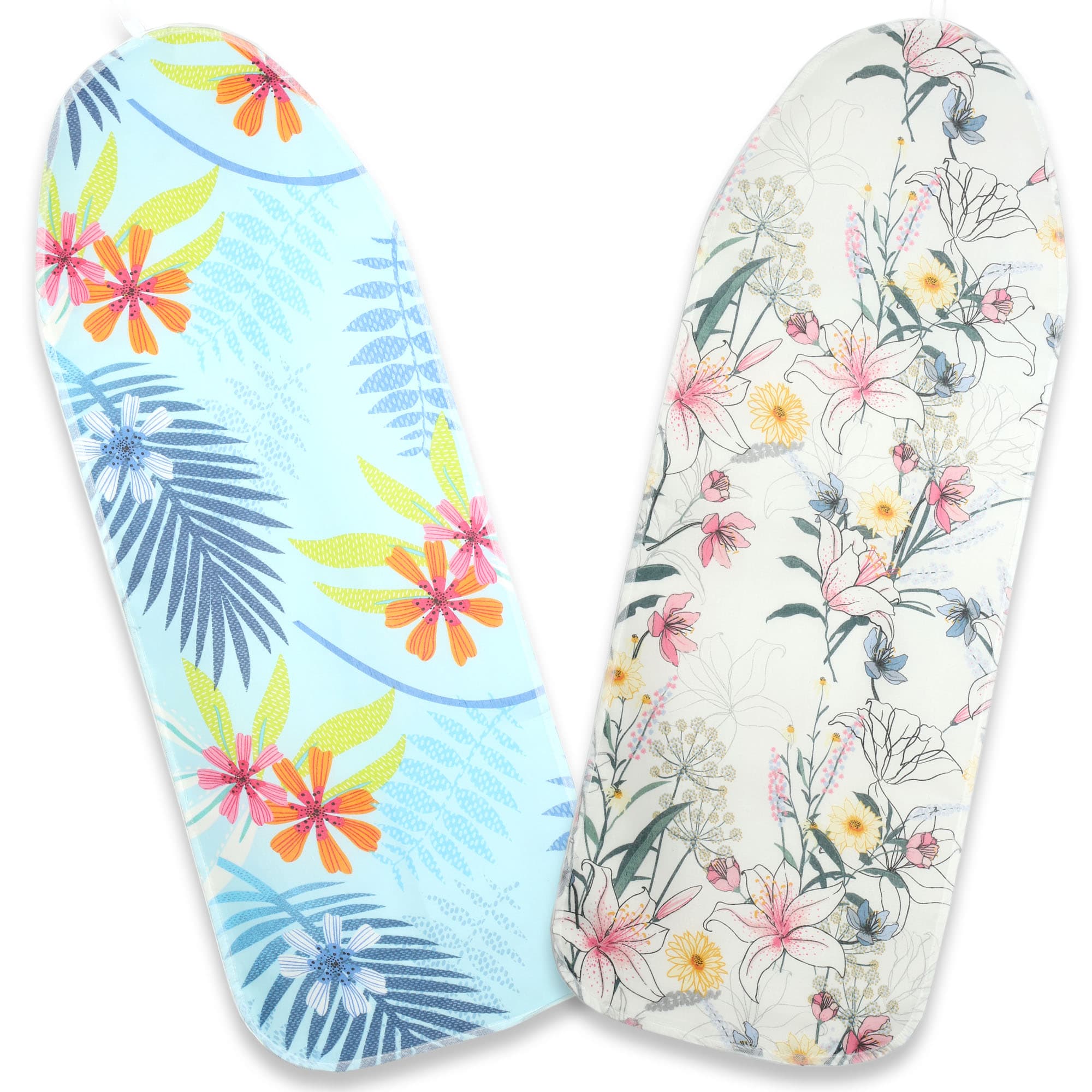 Pokrowiec bawełniany na deskę 127x46cm Silbate kwiaty na białym tle