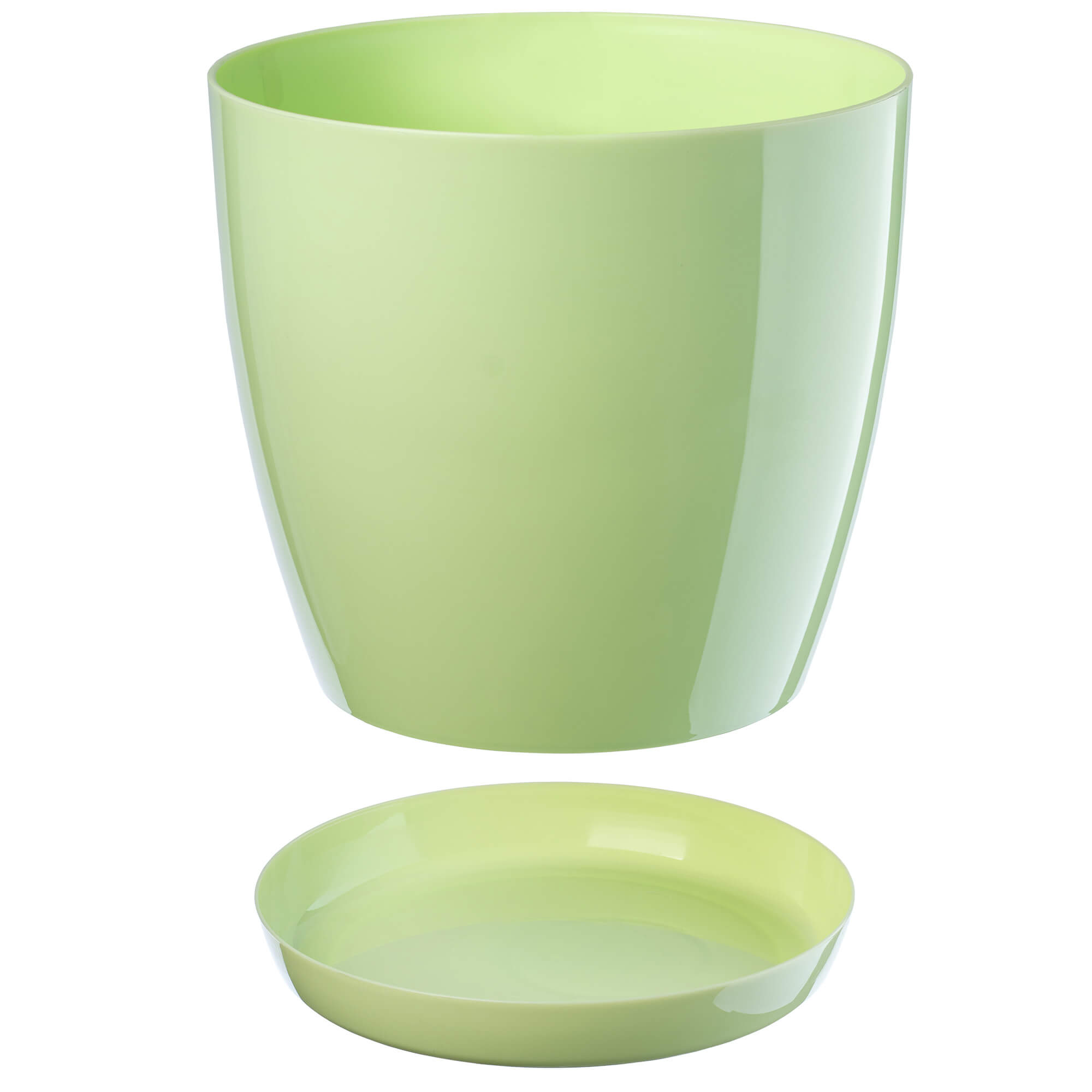 Doniczka na kwiaty z podstawką 16 cm, pastelowa zieleń