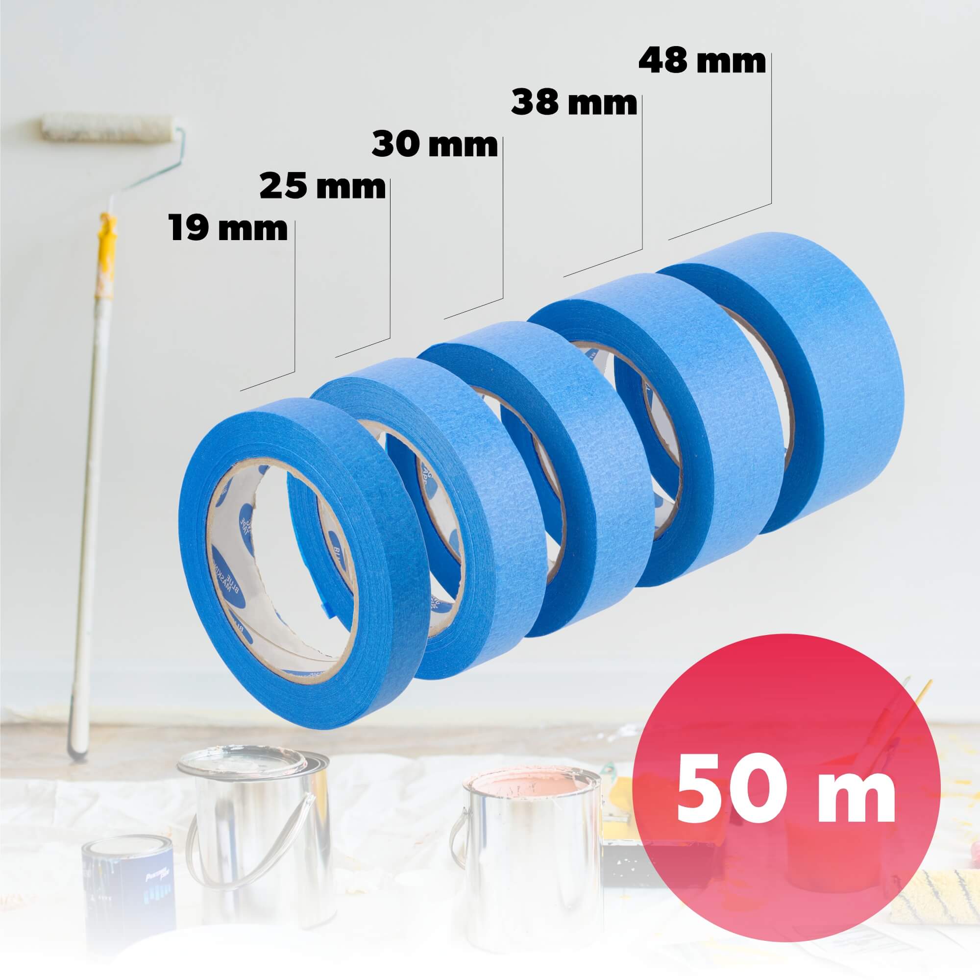 Taśma malarska Drosi zabezpieczająca 25 mm x 50 m