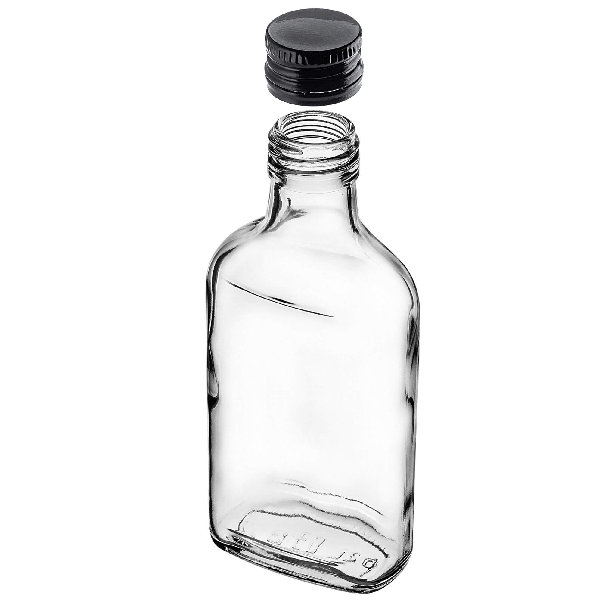 Butelka piersiówka Viane 200ml z czarną zakrętką 5 szt.