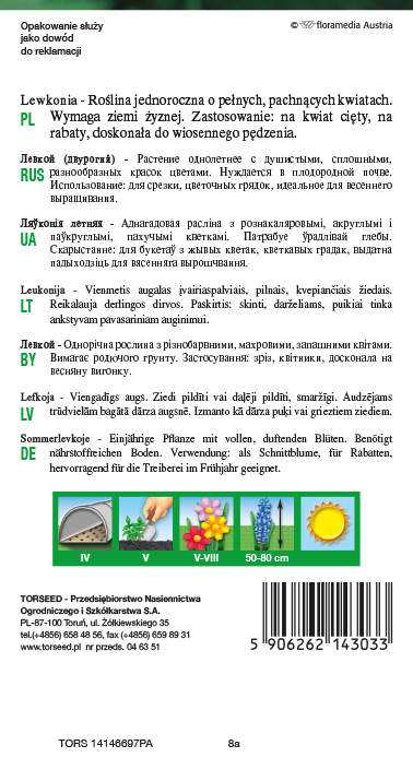 Lewkonia letnia - Matthiola incana annua Excelsior jasnożółta 0,5g