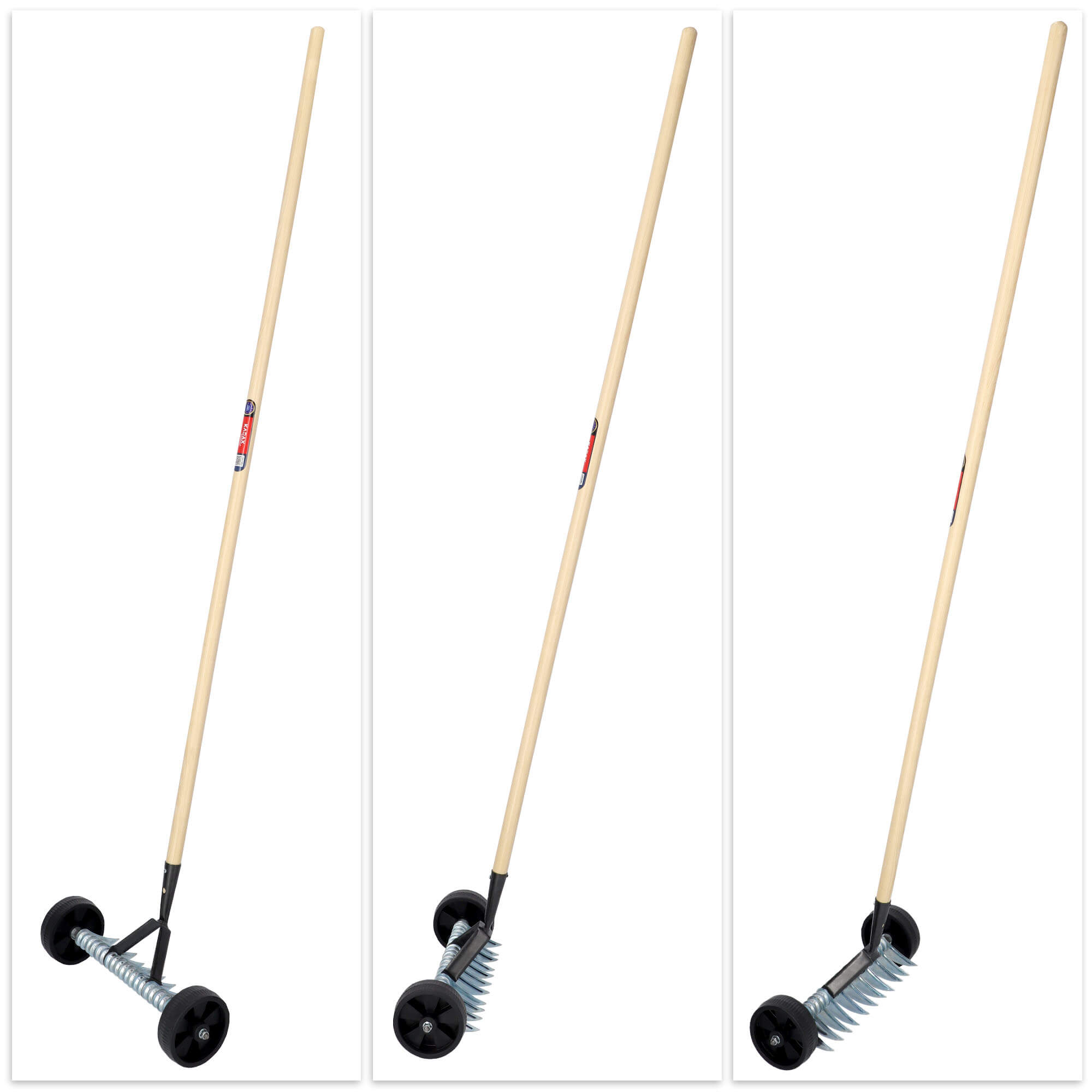 Aerator na kółkach 175 x 43 cm, srebrny