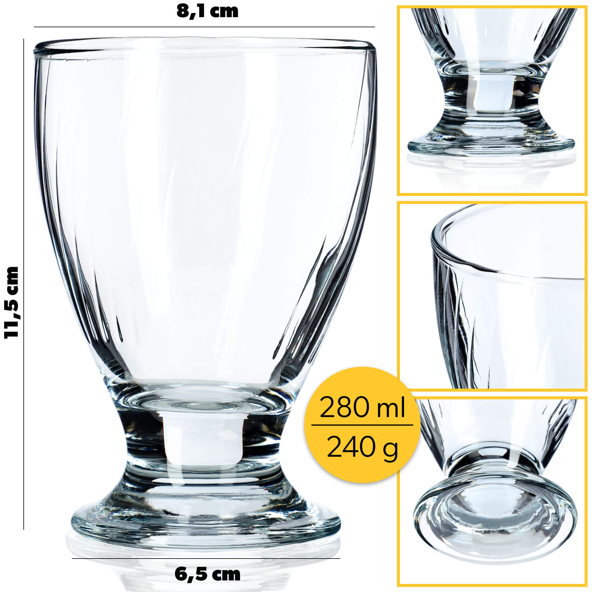 Szklanki do napojów i deserów Izano 280 ml, 6 szt.