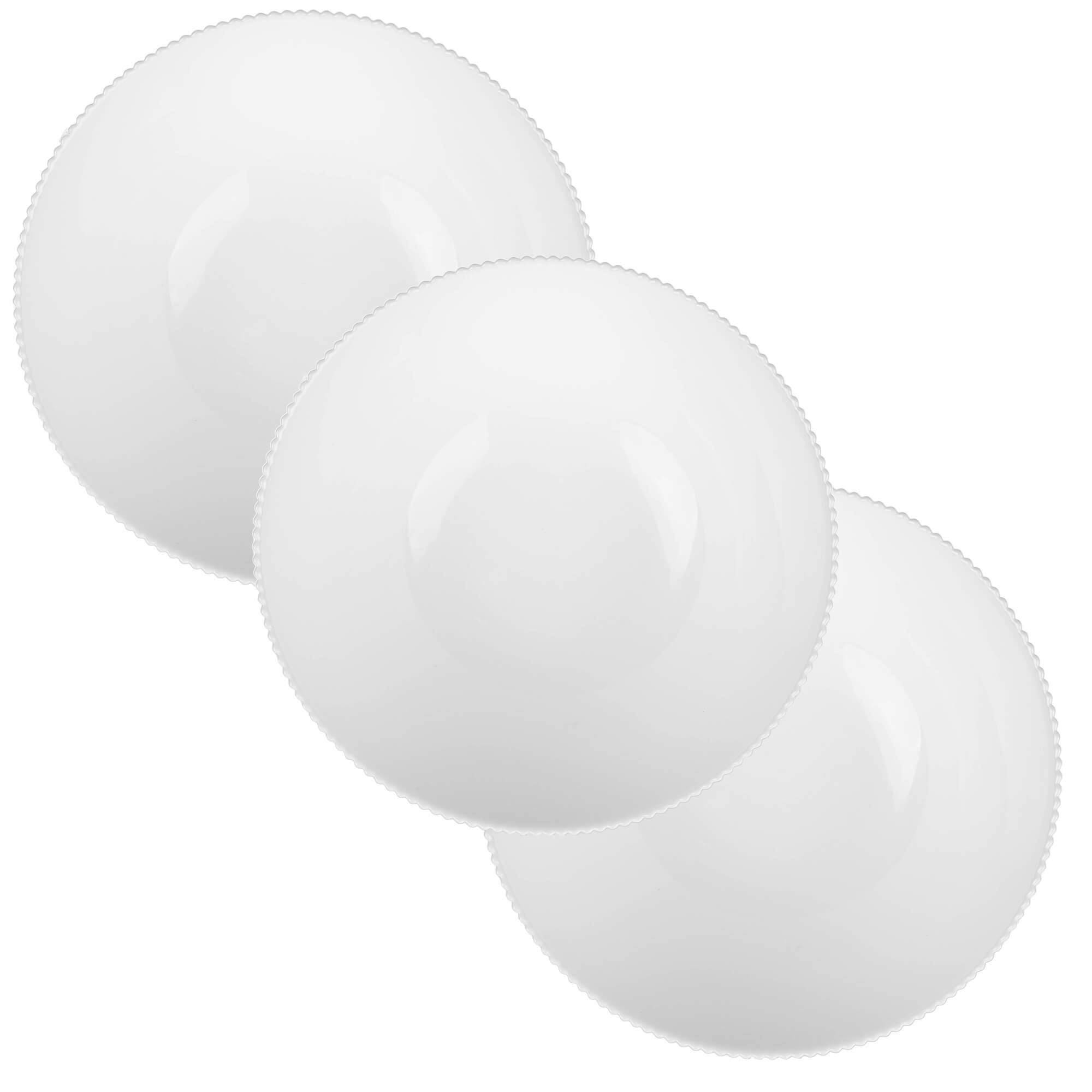 Salaterka szklana Regno 20.3 cm biała 3 szt.