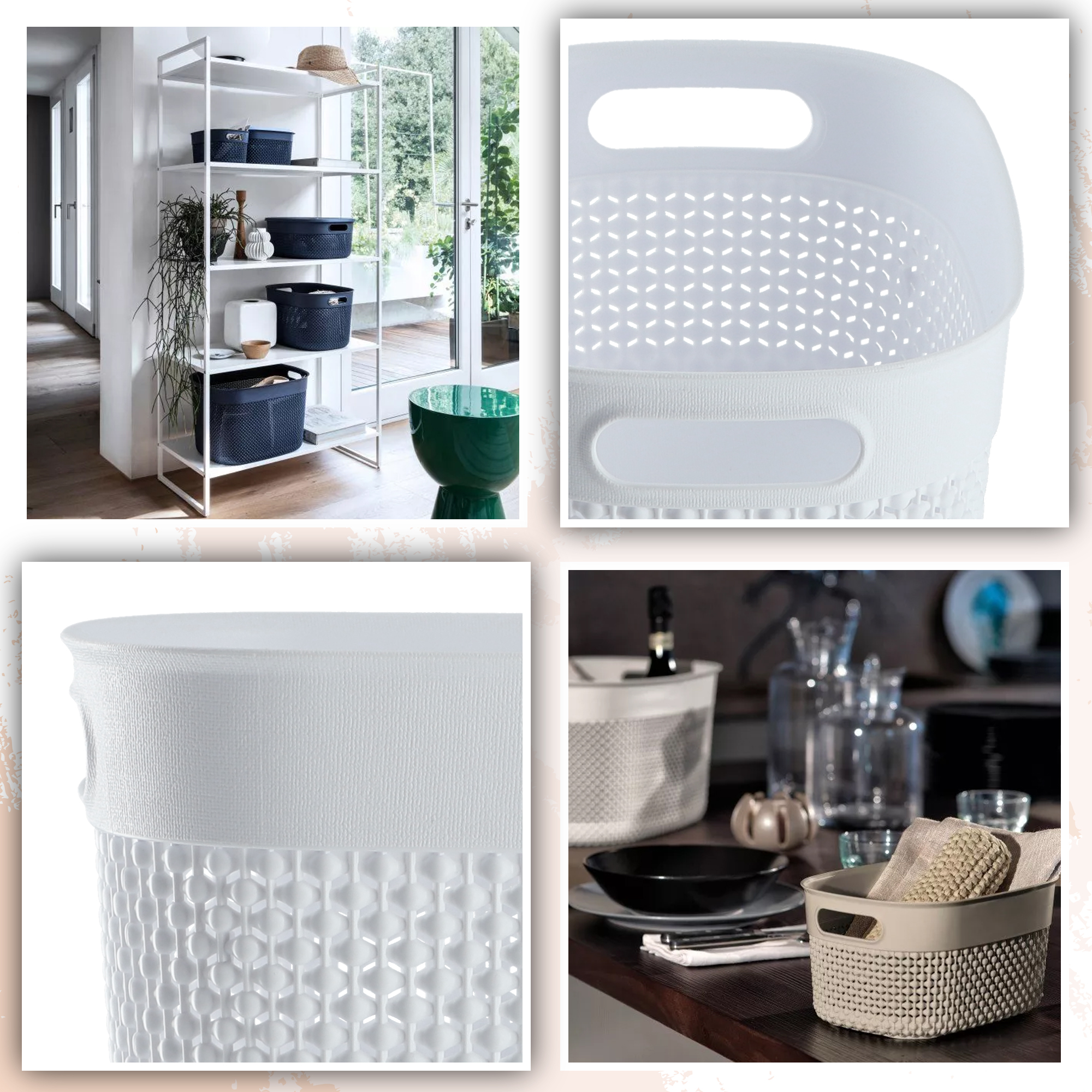 Koszyk prostokątny 3,5l Curver Filo Recycled, biały