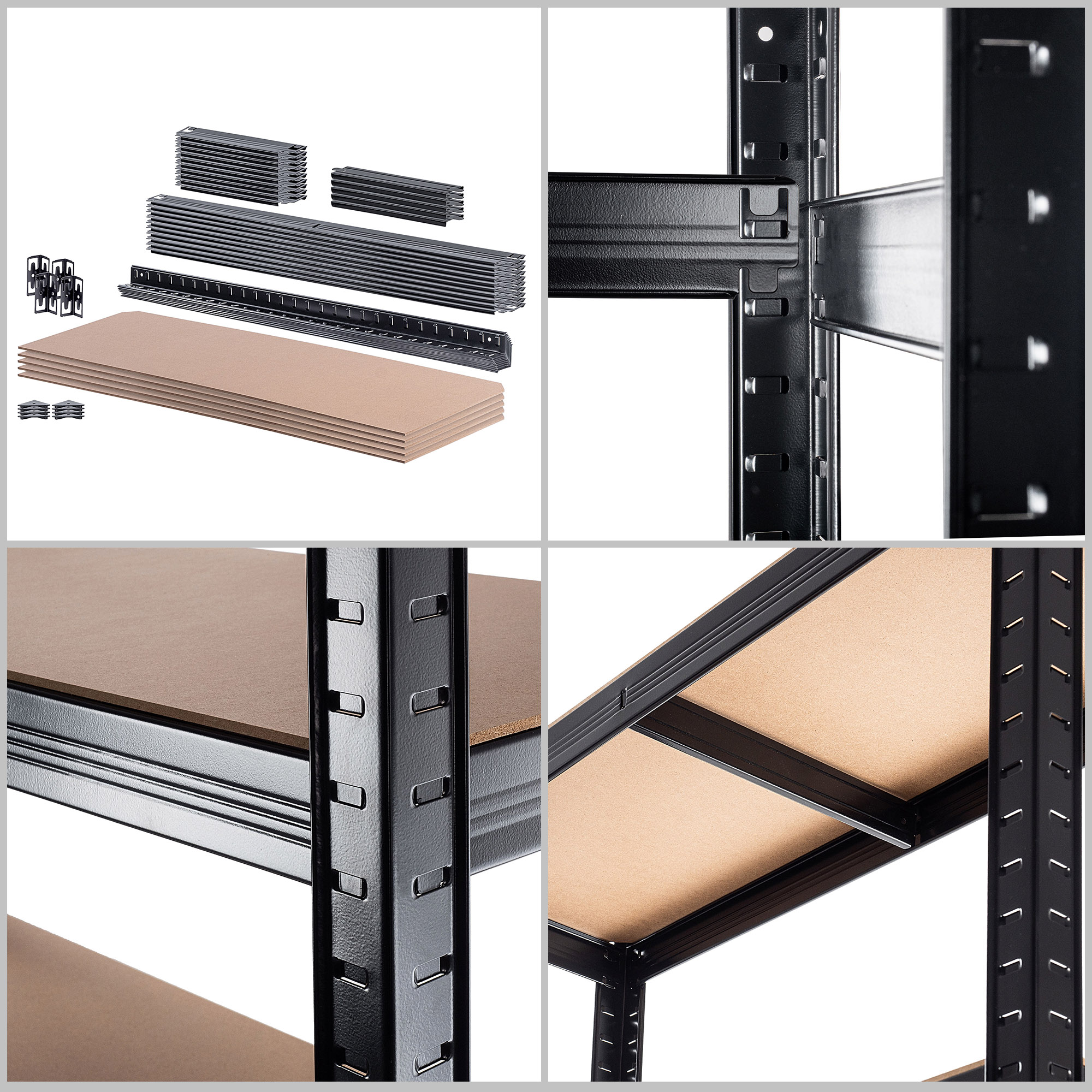 Regał metalowy 5-poziomowy Gien 875kg czarny