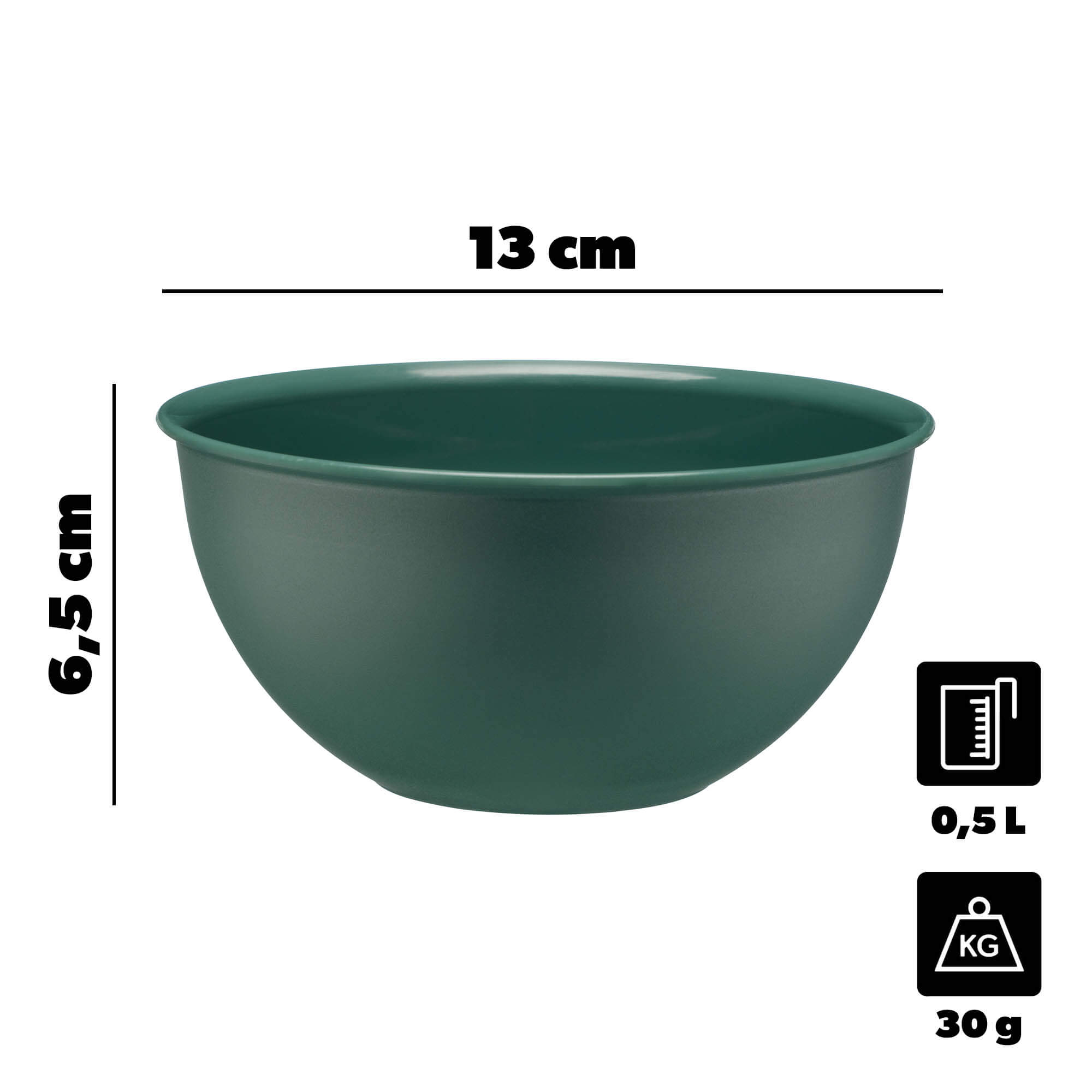 Plastikowa miska kuchenna Musano 0.5L, zielona