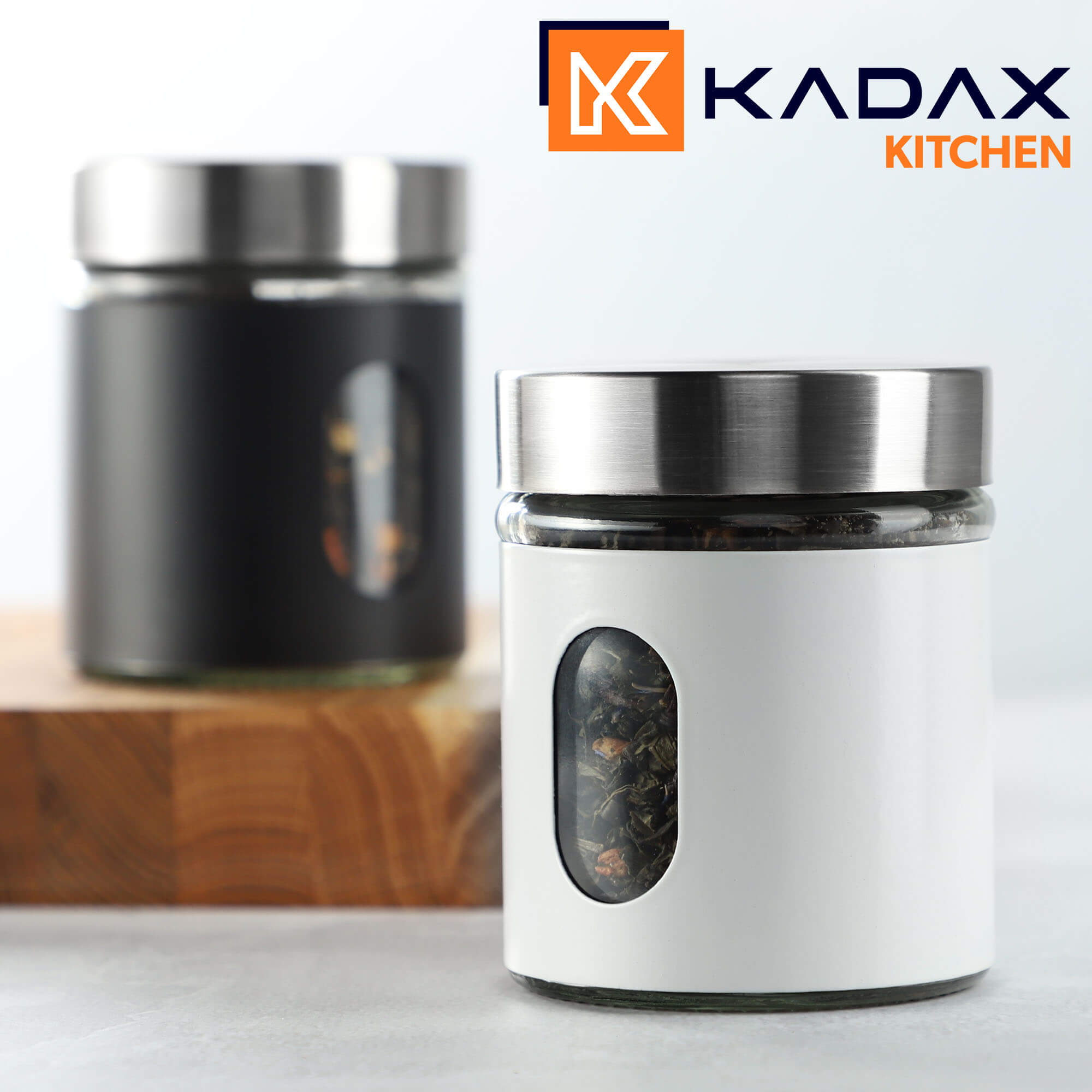 Pojemniki kuchenne Loano 320 ml, czarny + biały, 2 szt.