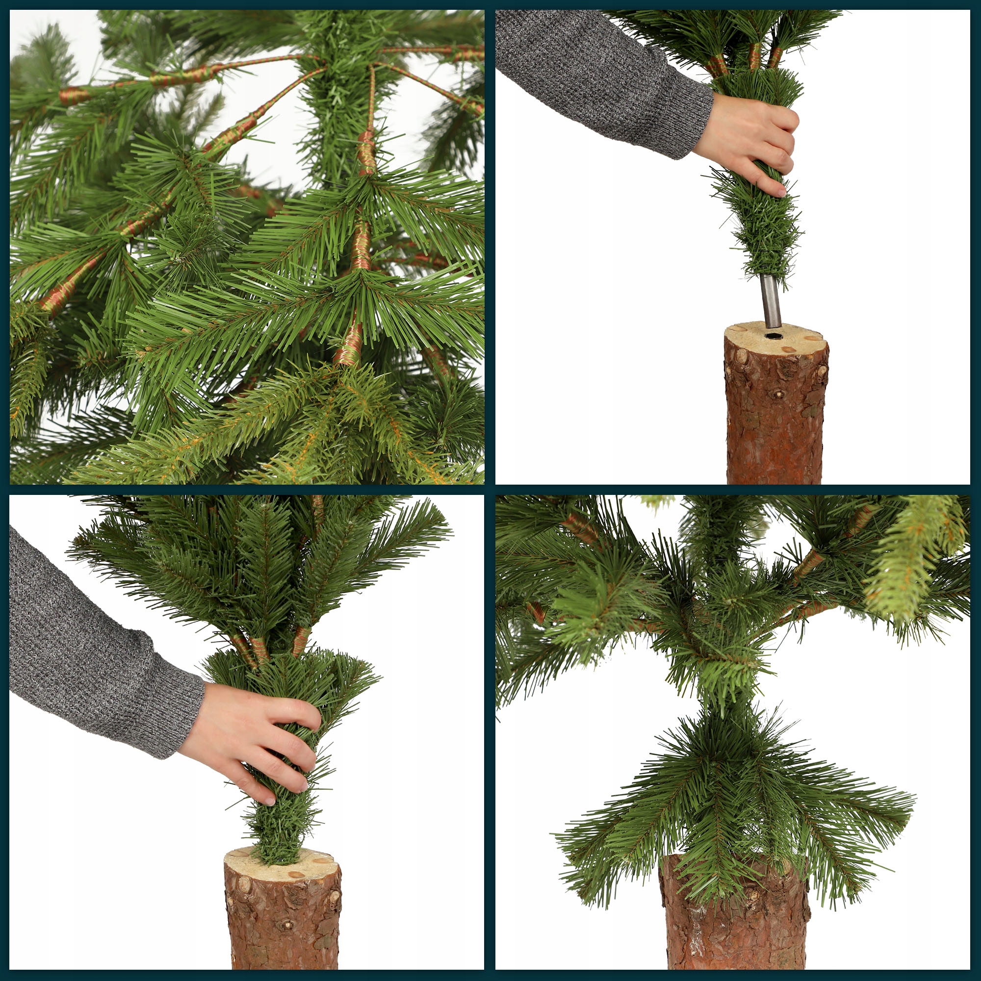 Choinka na pniu 220 cm Pinet sztuczna świerk
