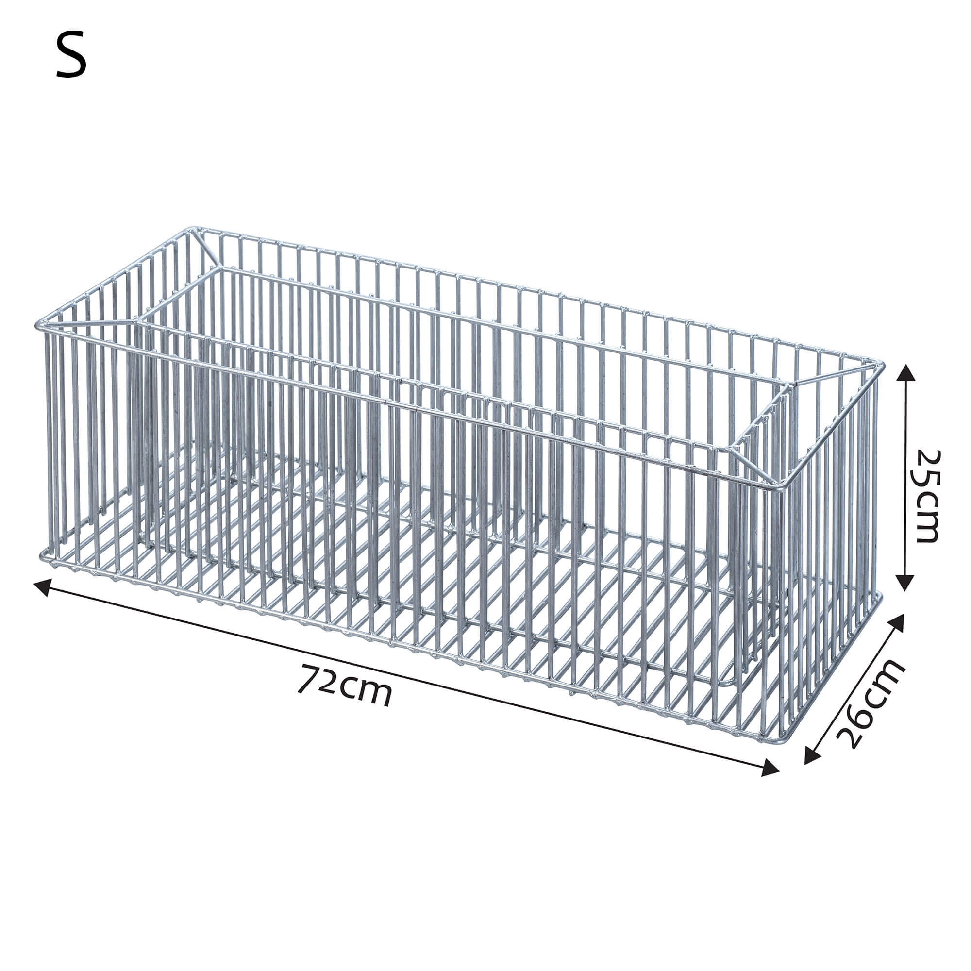 Donica stalowa gabionowa 25 x 72 cm