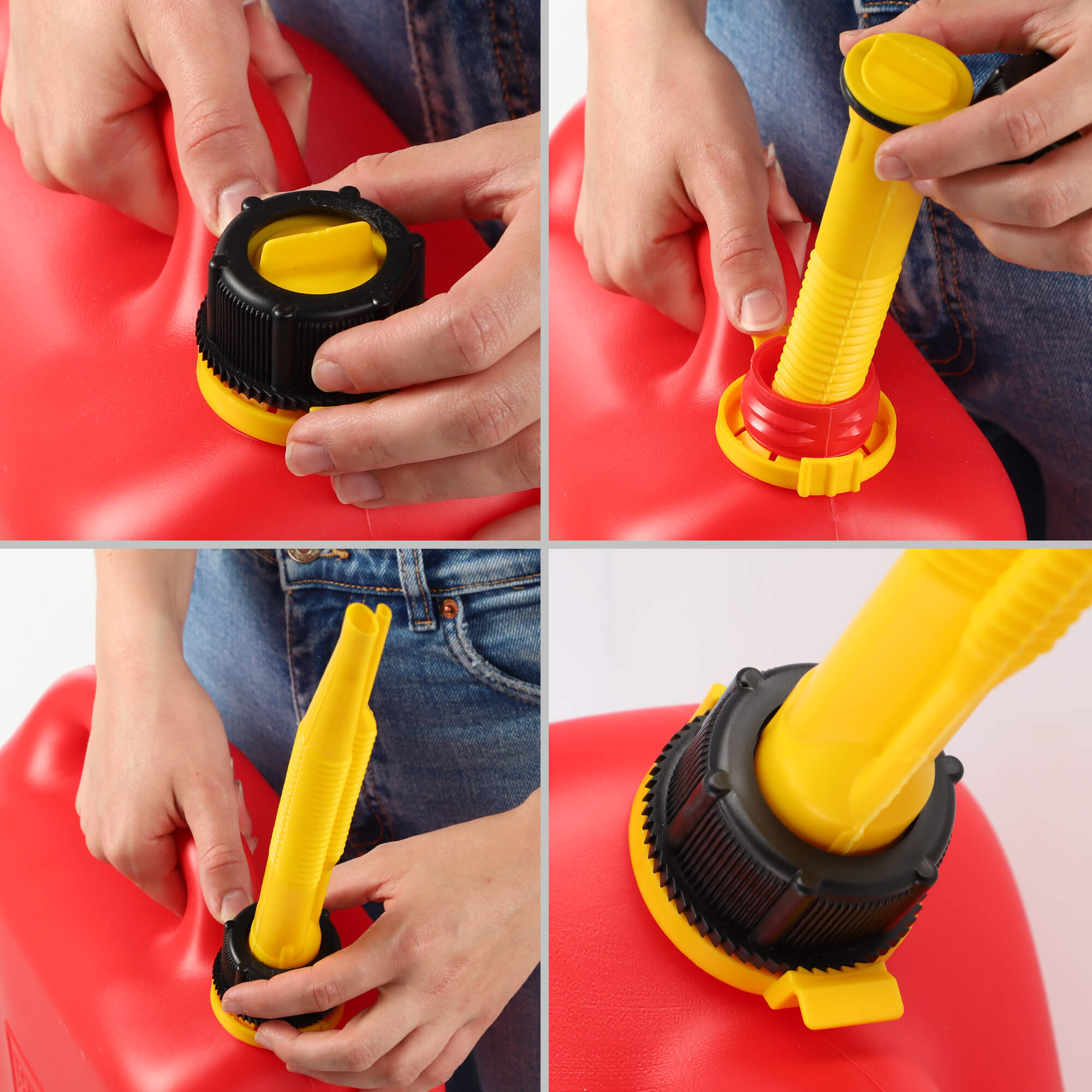 Kanister na paliwo + lejek 12L, czerwony