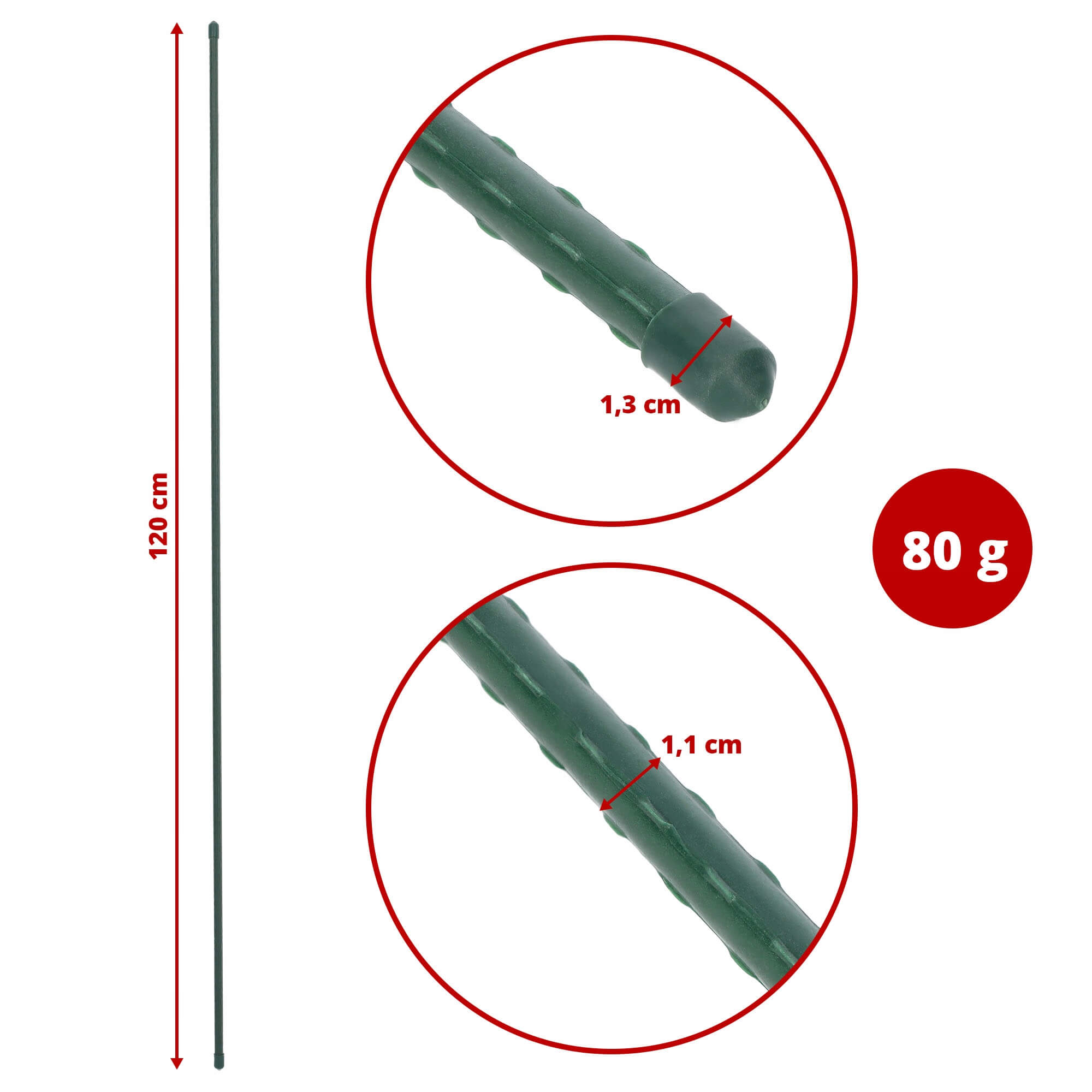 Podpora do roślin 180 + 120 cm 20 szt.
