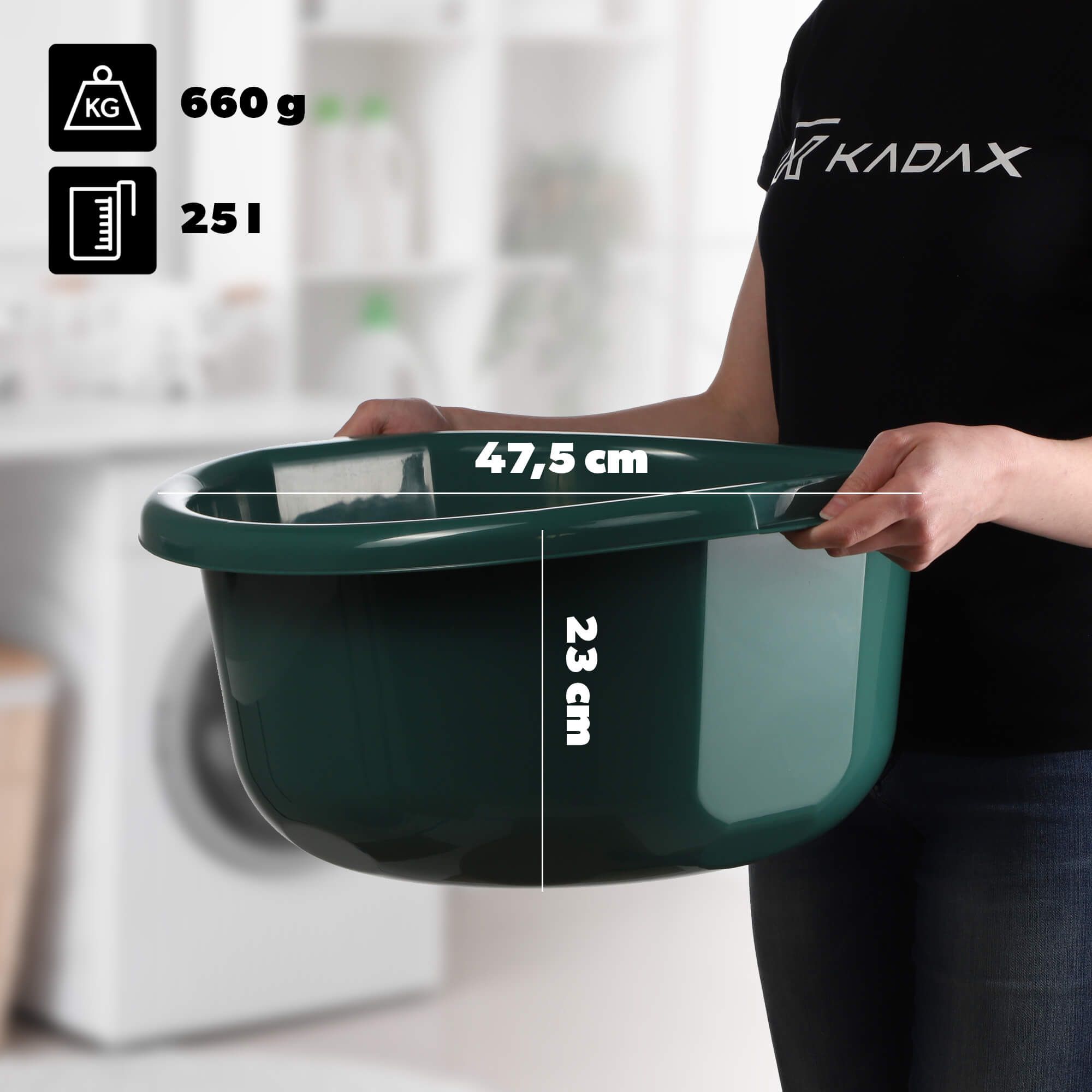 Miska łazienkowa z uszami Lari 25L zielona