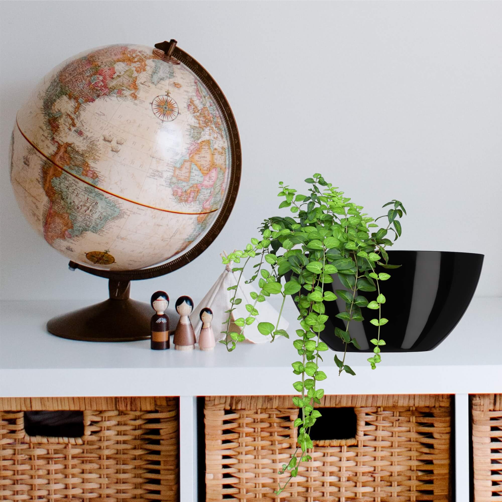 Doniczka na kwiaty Ptuj owalna 38 cm, czarna