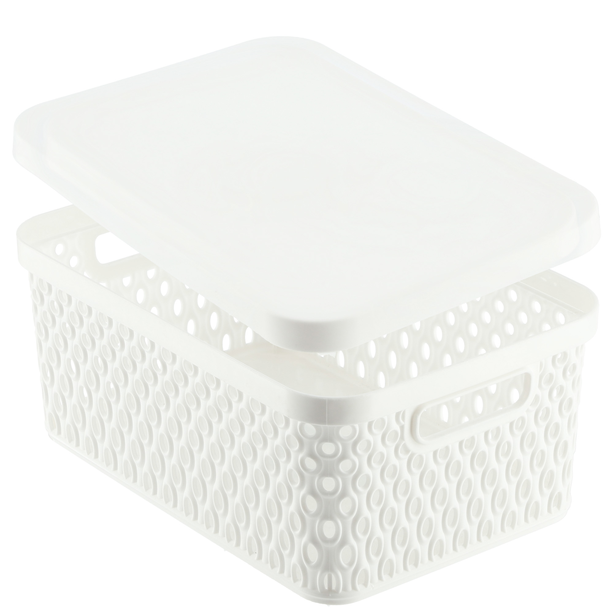 Koszyk z pokrywą do przechowywania Pau 4,5L biały