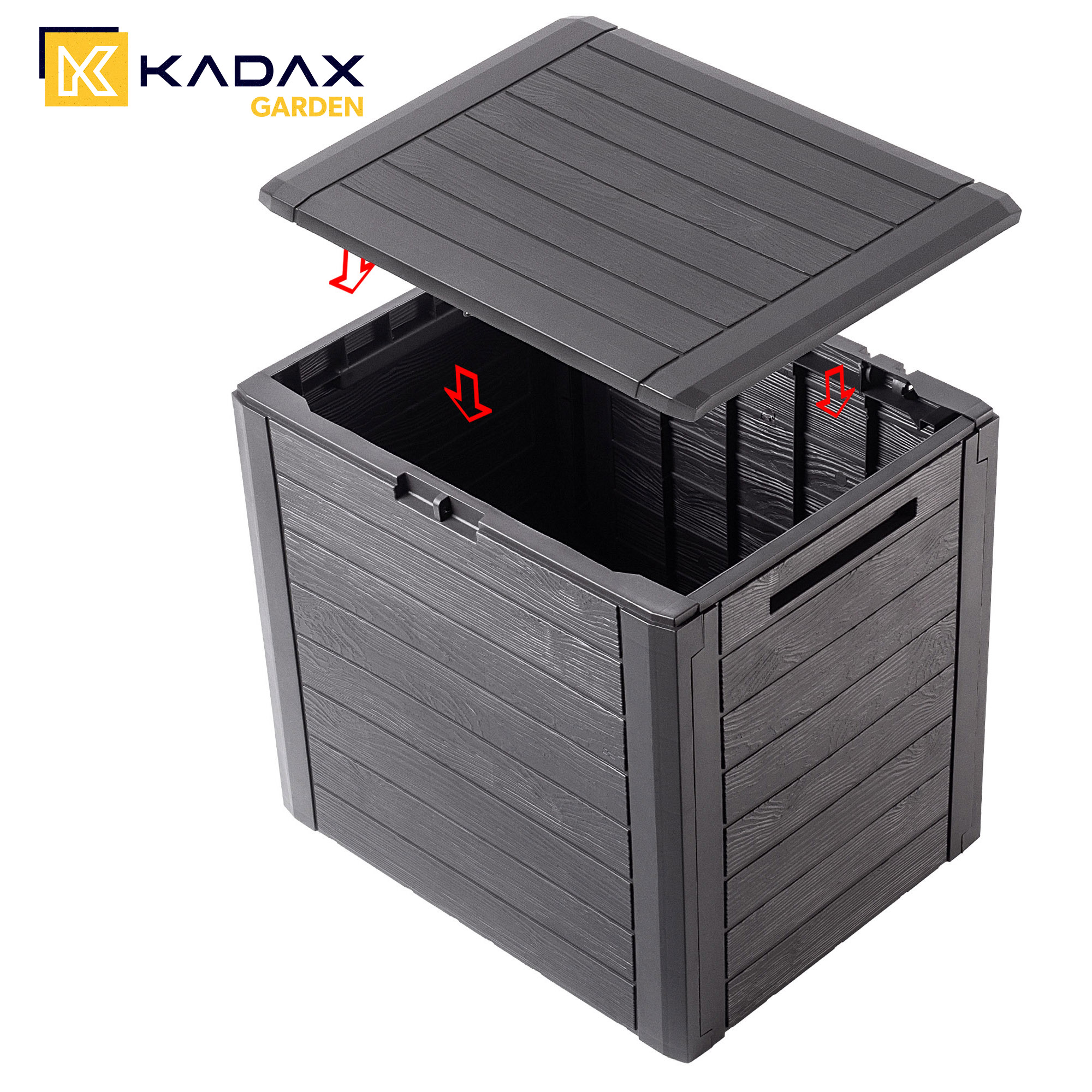 Skrzynia ogrodowa Grewena 140L, ciemny brąz