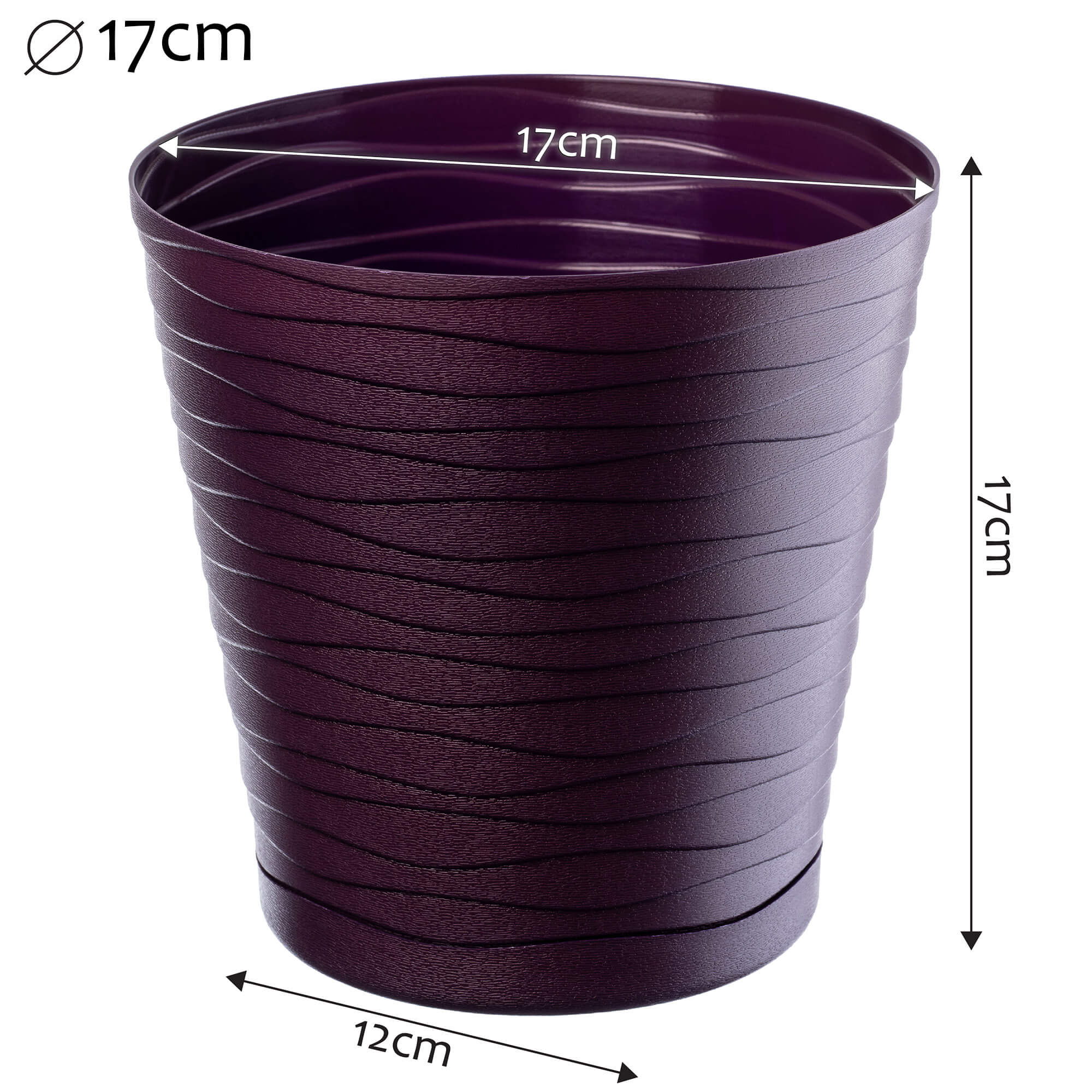 Doniczka z podstawką Greve 17 cm, śliwkowa