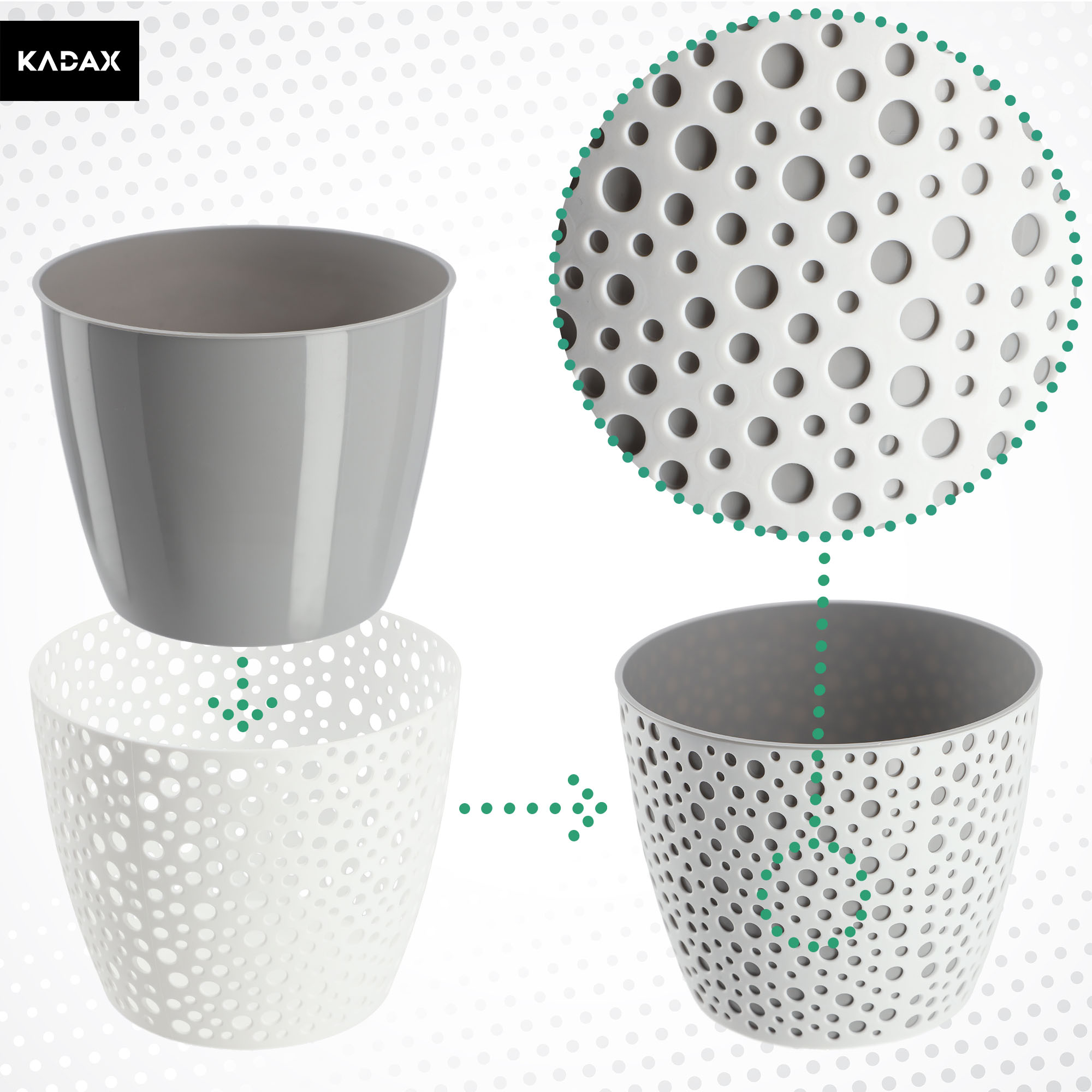 Doniczka na kwiaty Casini 11 cm, szara