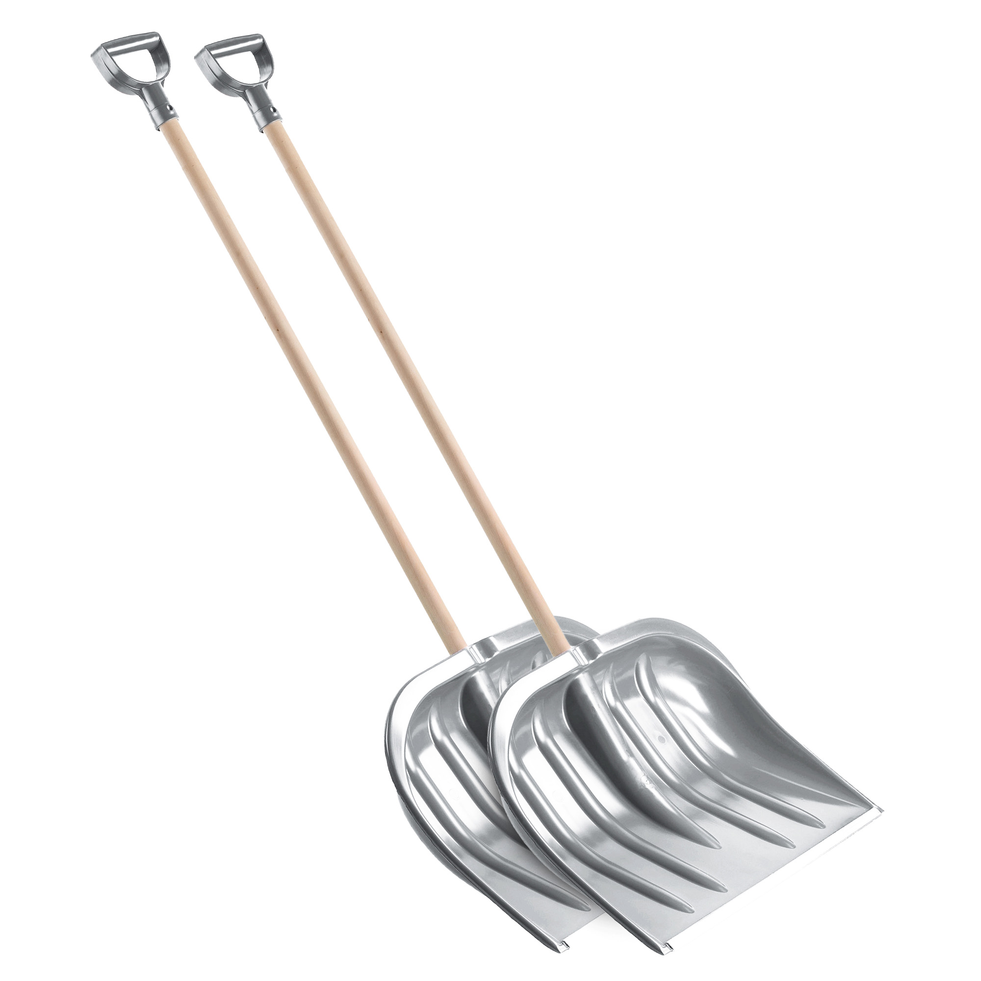 Zestaw łopat do odśnieżania śniegu trzonek drewniany srebrna 2szt