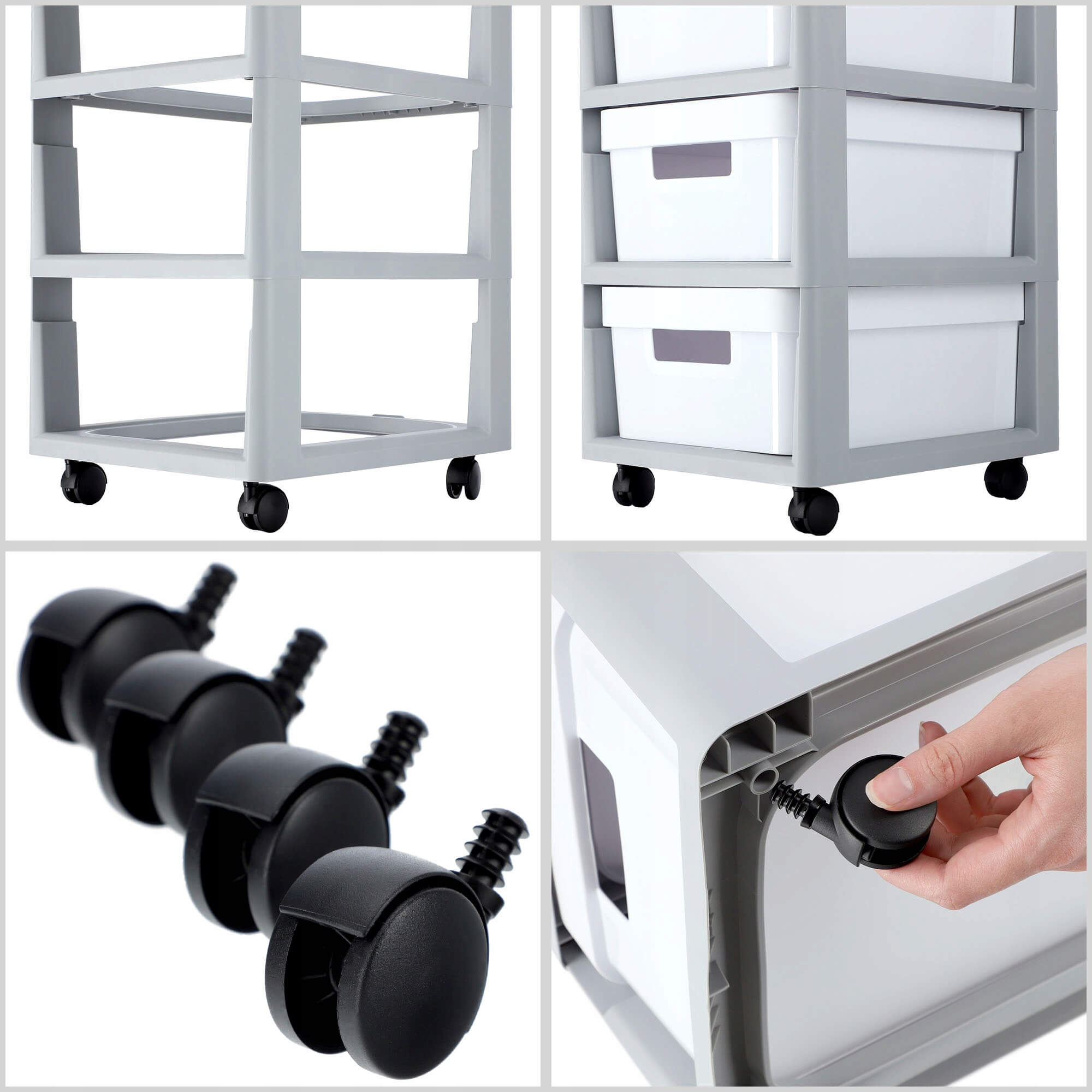 Regał Curver Infinity 4 x 11L biało-szary