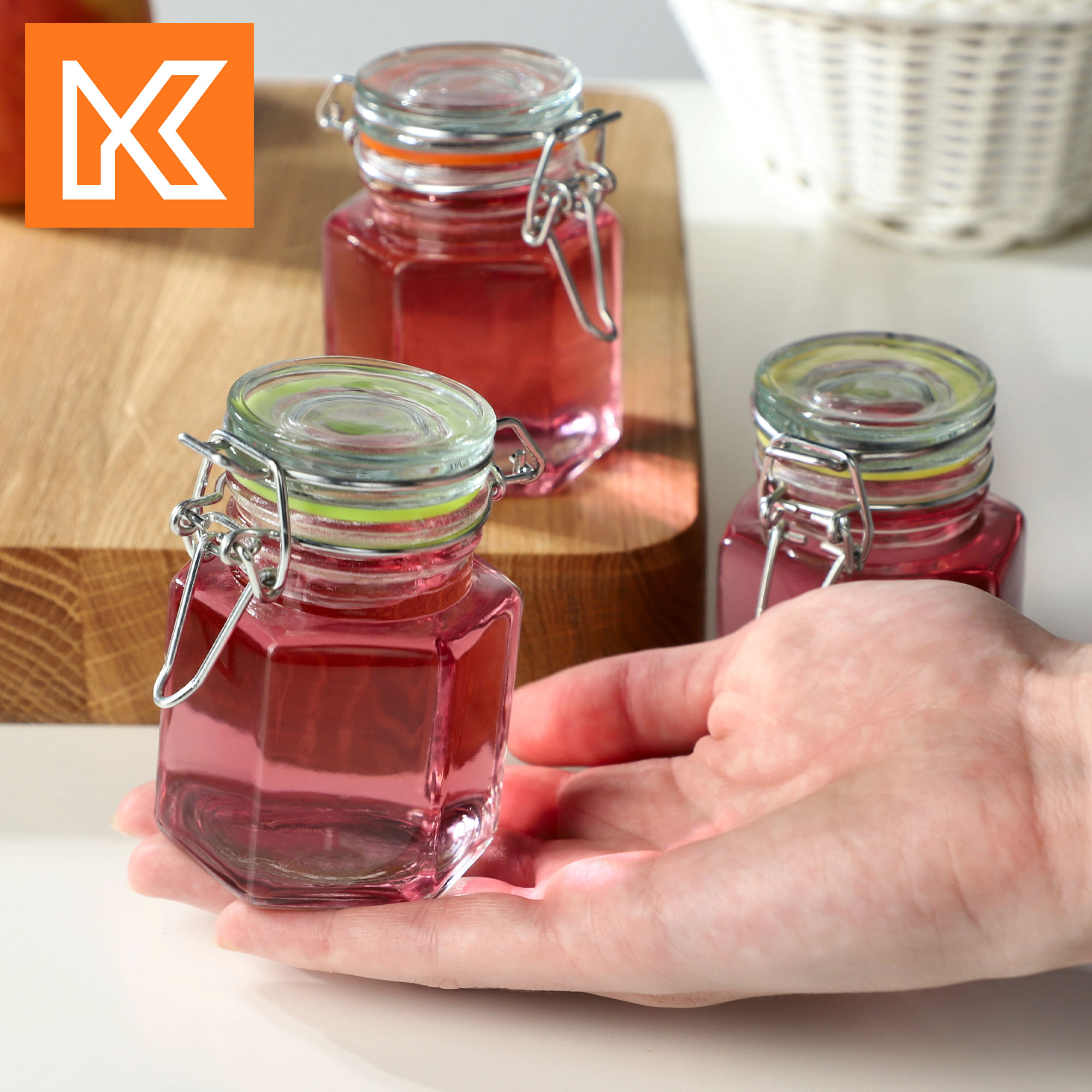 Zestaw słoików z klipsem Fabro 6szt 100 ml