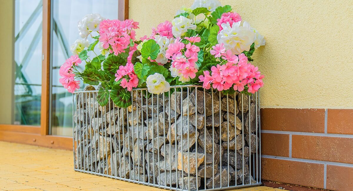 Donica stalowa gabionowa 25 x 72 cm