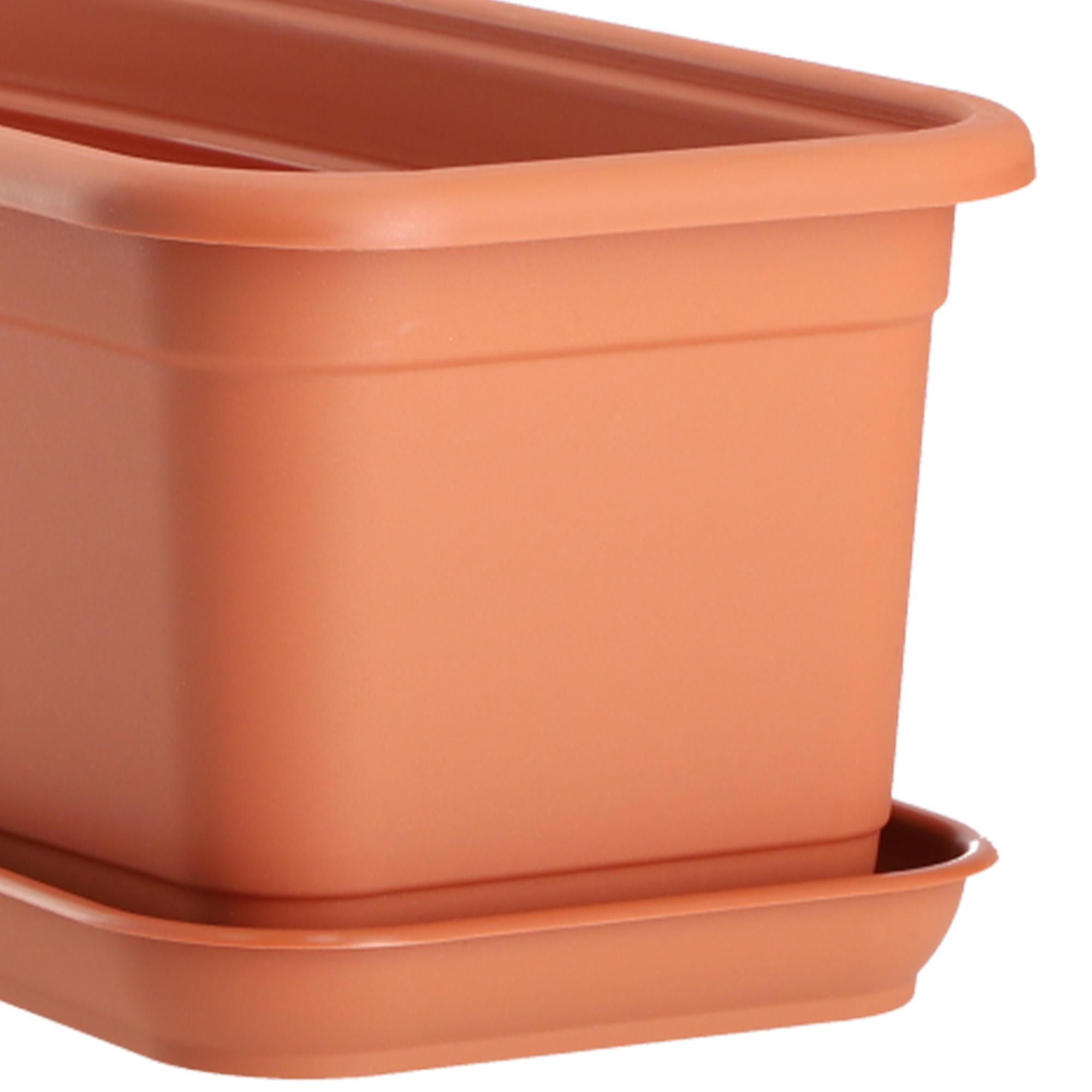 Skrzynka balkonowa z podstawką i uchwytami Evron 40 cm, terrakota