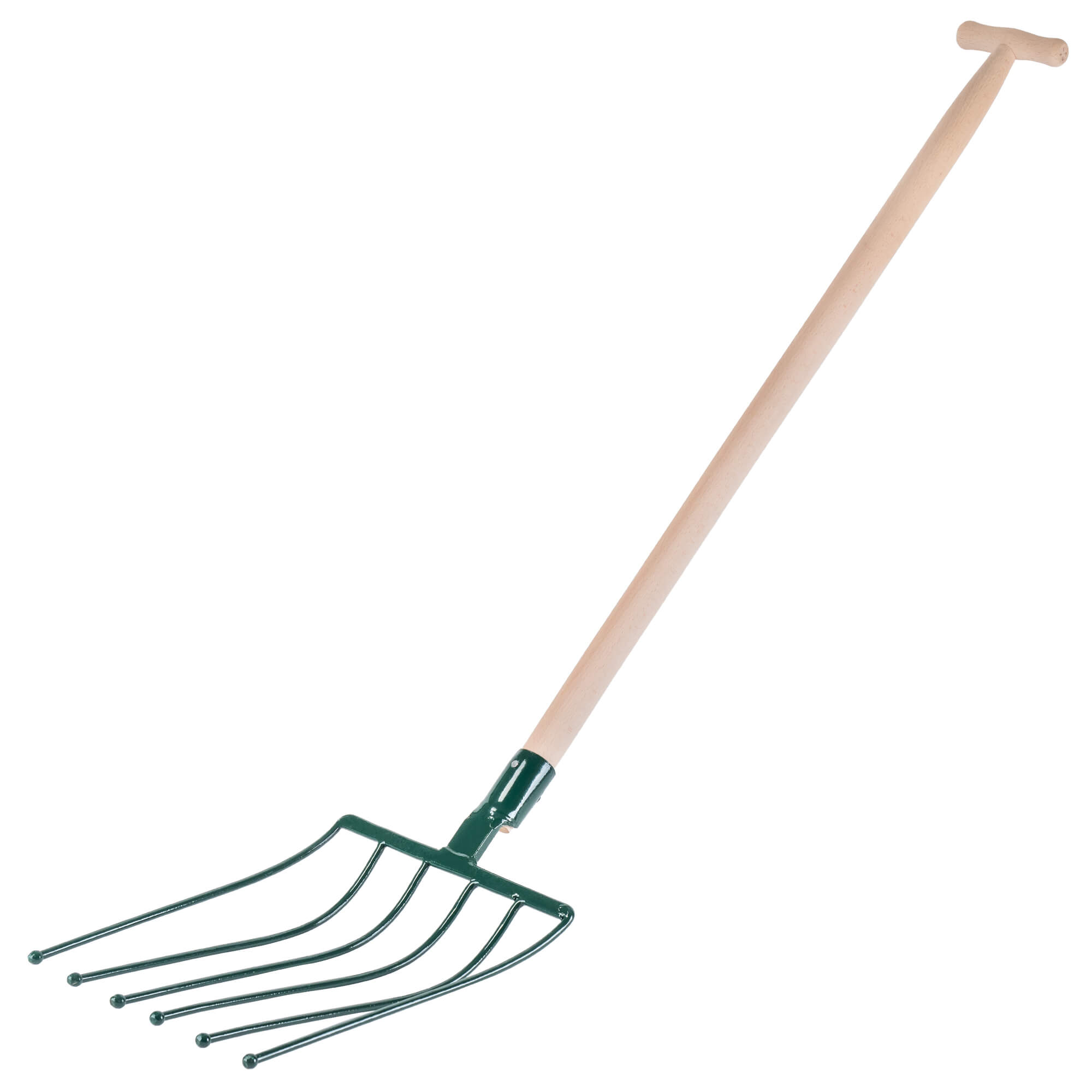 Widły metalowe 6 zębów 140 cm, zielone
