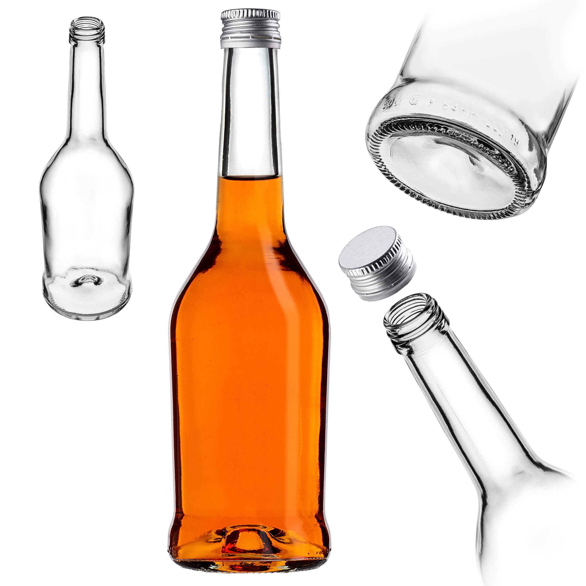 Szklana butelka na nalewkę Loiret 500ml z srebrną zakrętką 1 szt.
