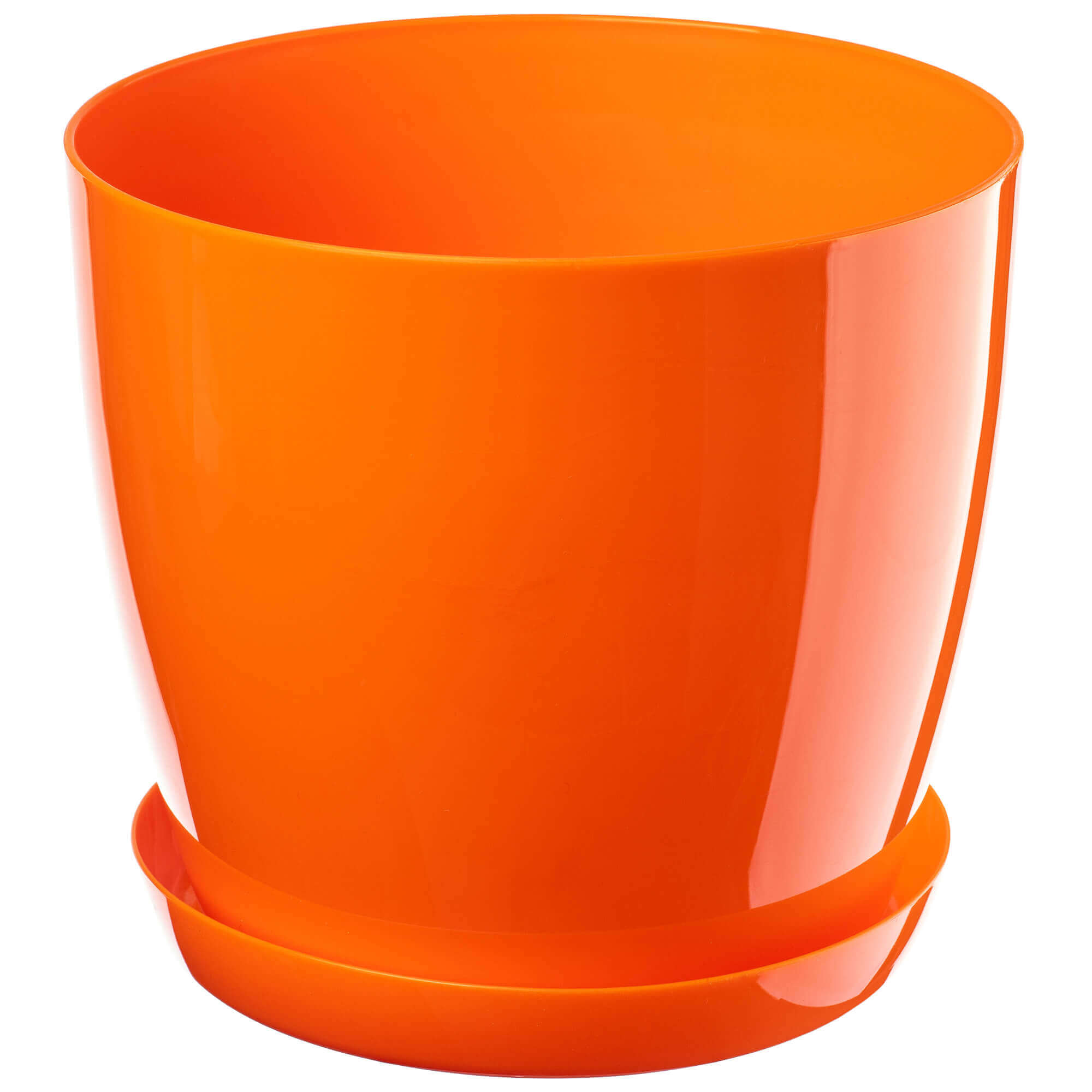 Doniczka na kwiaty z podstawką 23 cm, pomarańczowa