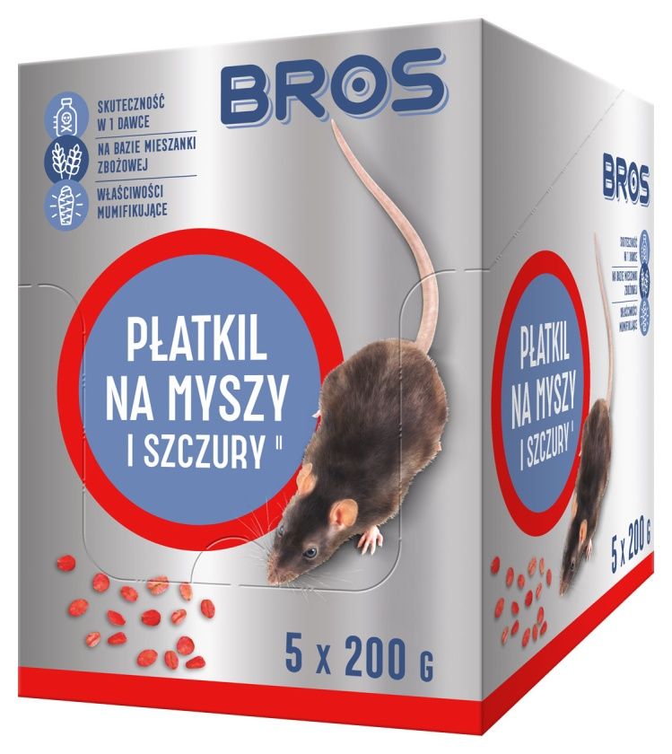 Bros Płatkil na myszy i szczury 5 x 200g