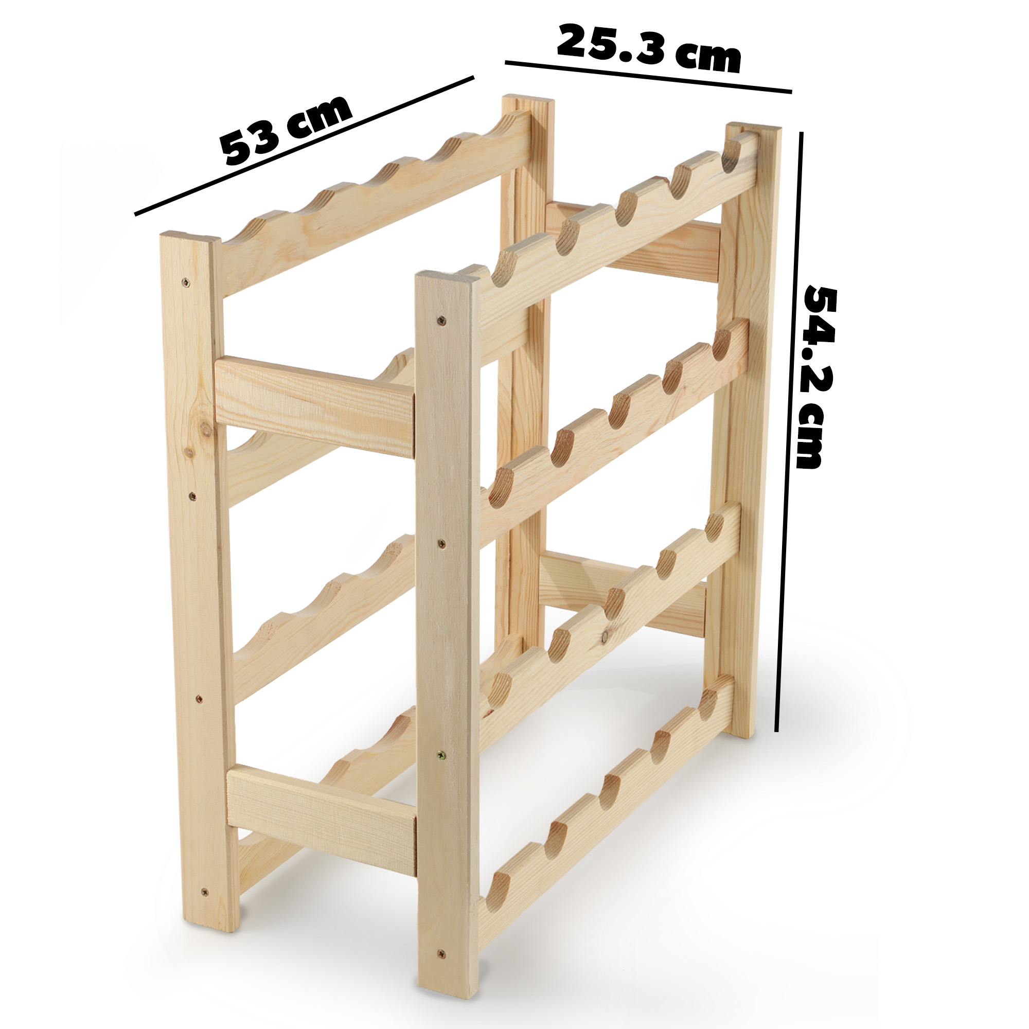 Drewniany regał na wino Carpi 54 x 25 cm