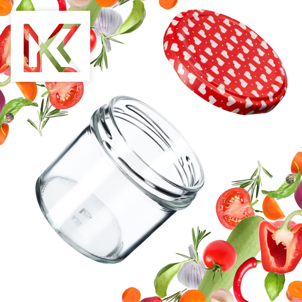 Słoiki Vigo 140ml 50szt 66mm + wieczko "Serca"