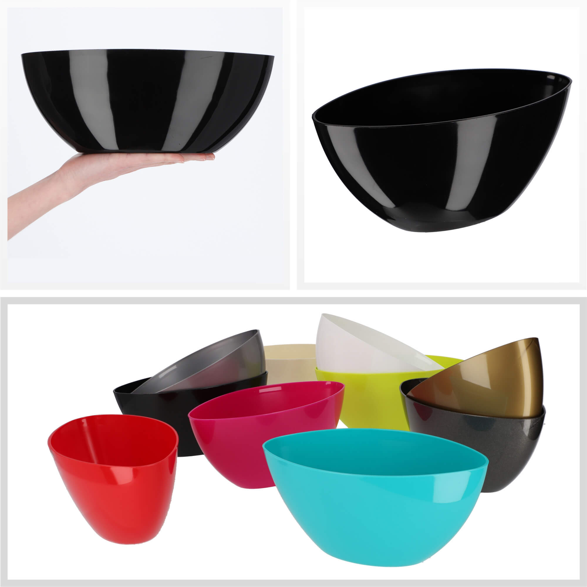 Doniczka na kwiaty Ptuj owalna 30 cm, czarna